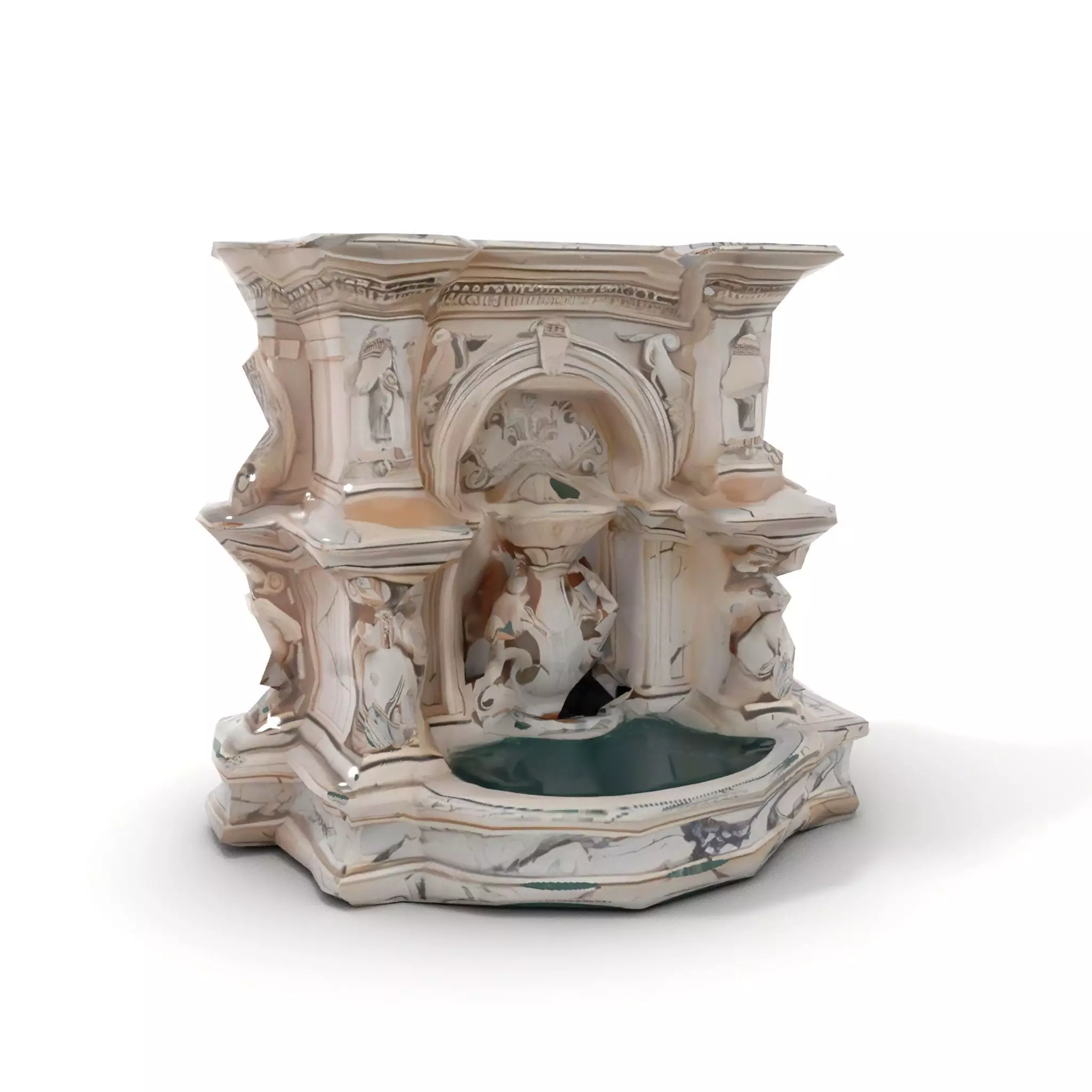 Ornate Marble Fountain model pack Low-poly 3D model_12