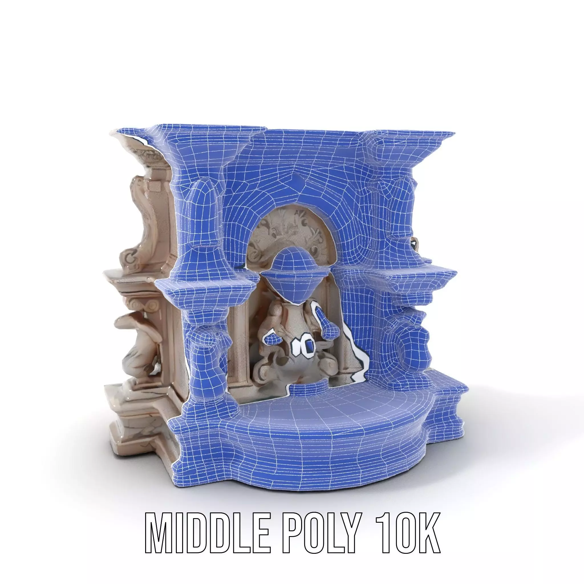 Ornate Marble Fountain model pack Low-poly 3D model_22