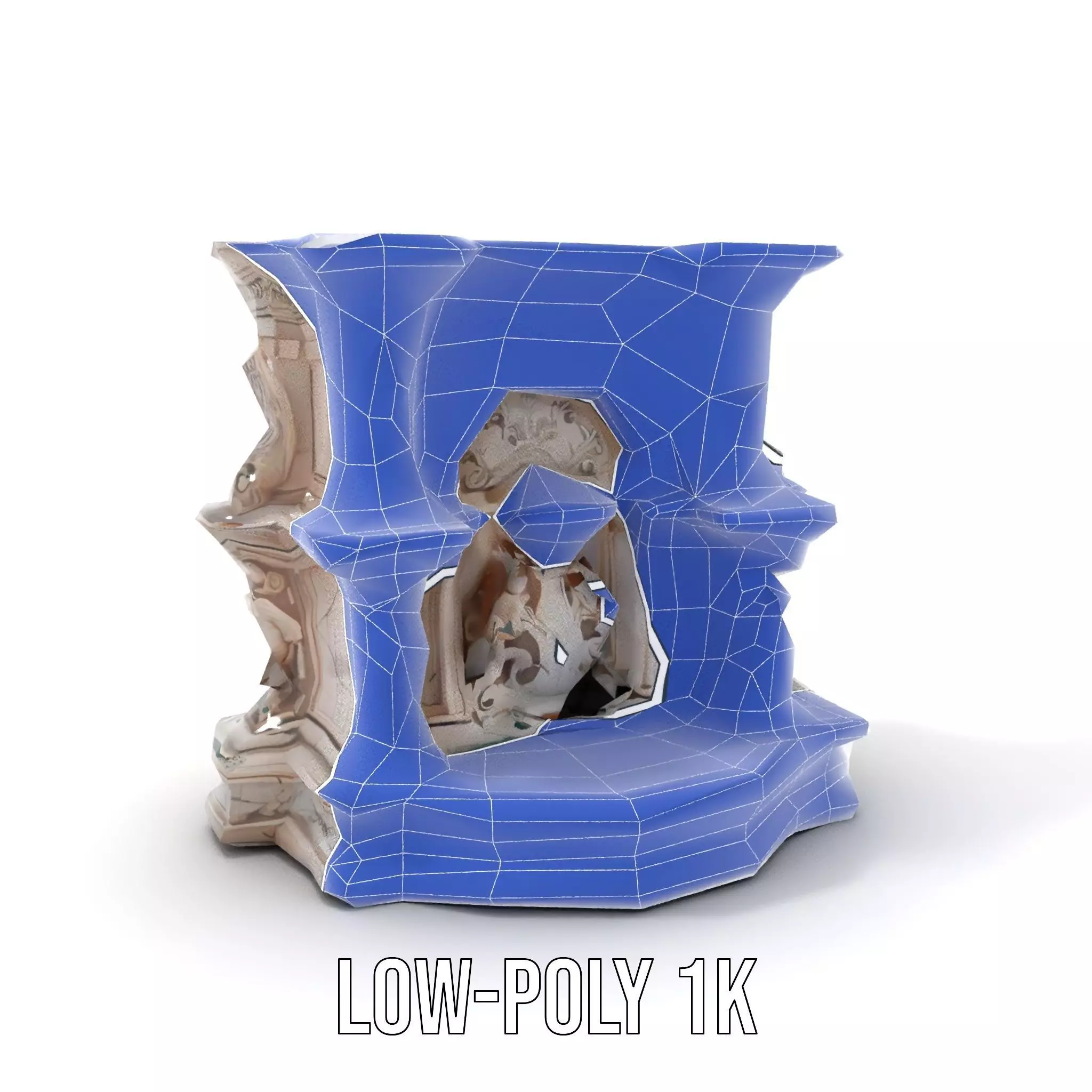 Ornate Marble Fountain model pack Low-poly 3D model_9