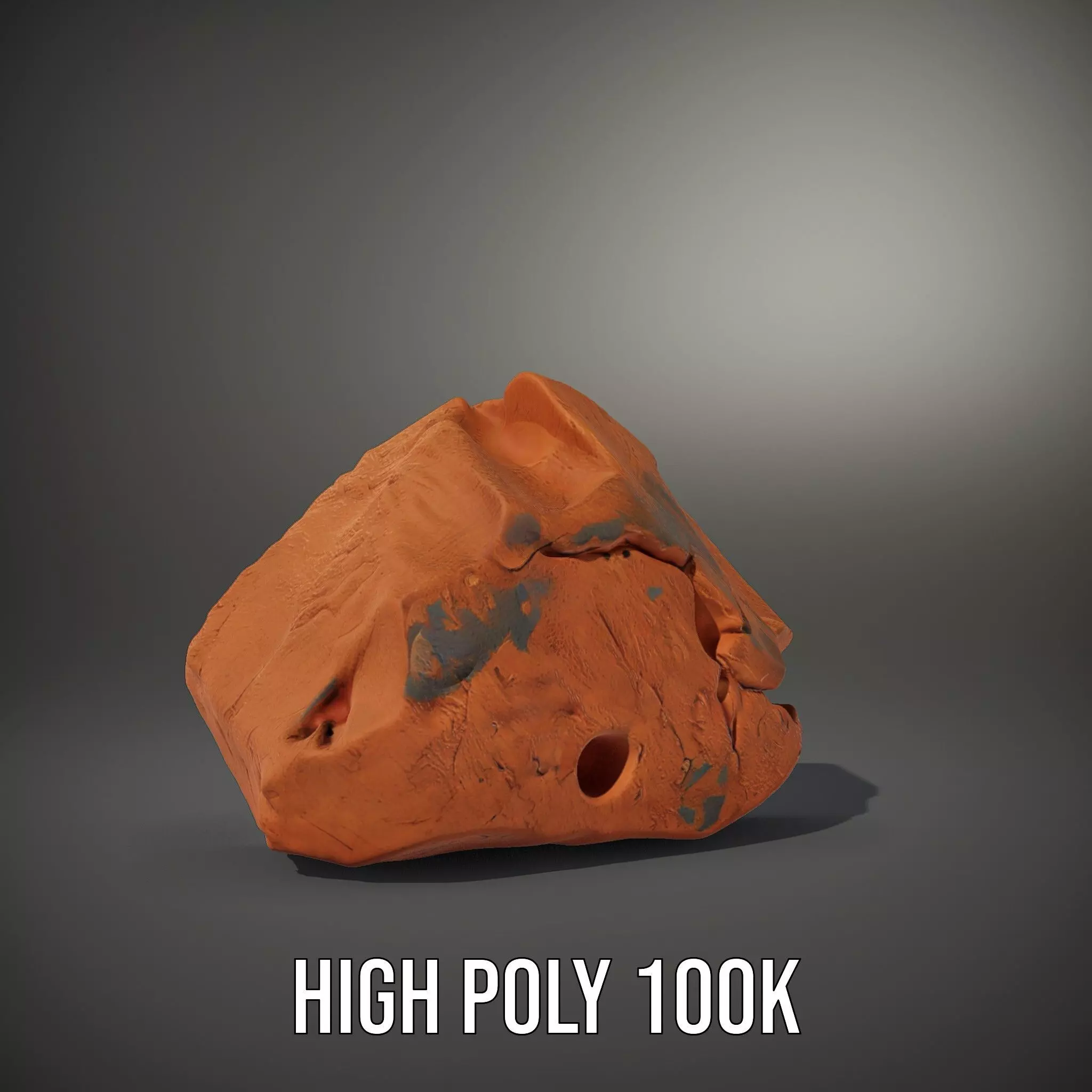 Red Sandstone Boulder model pack Low-poly 3D model_8