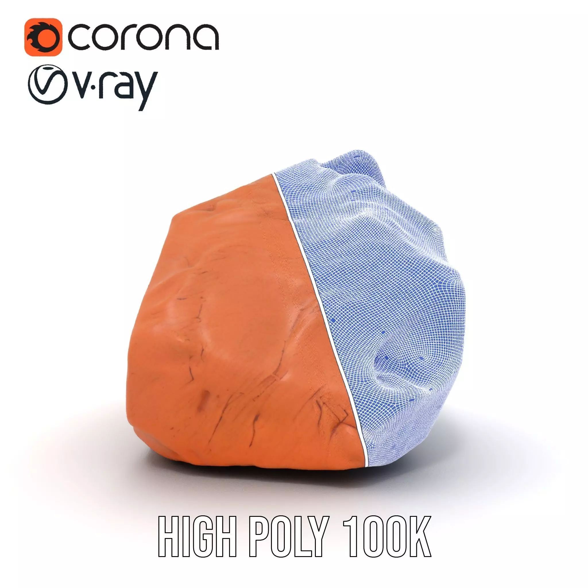 Red Sandstone Boulder model pack Low-poly 3D model_34