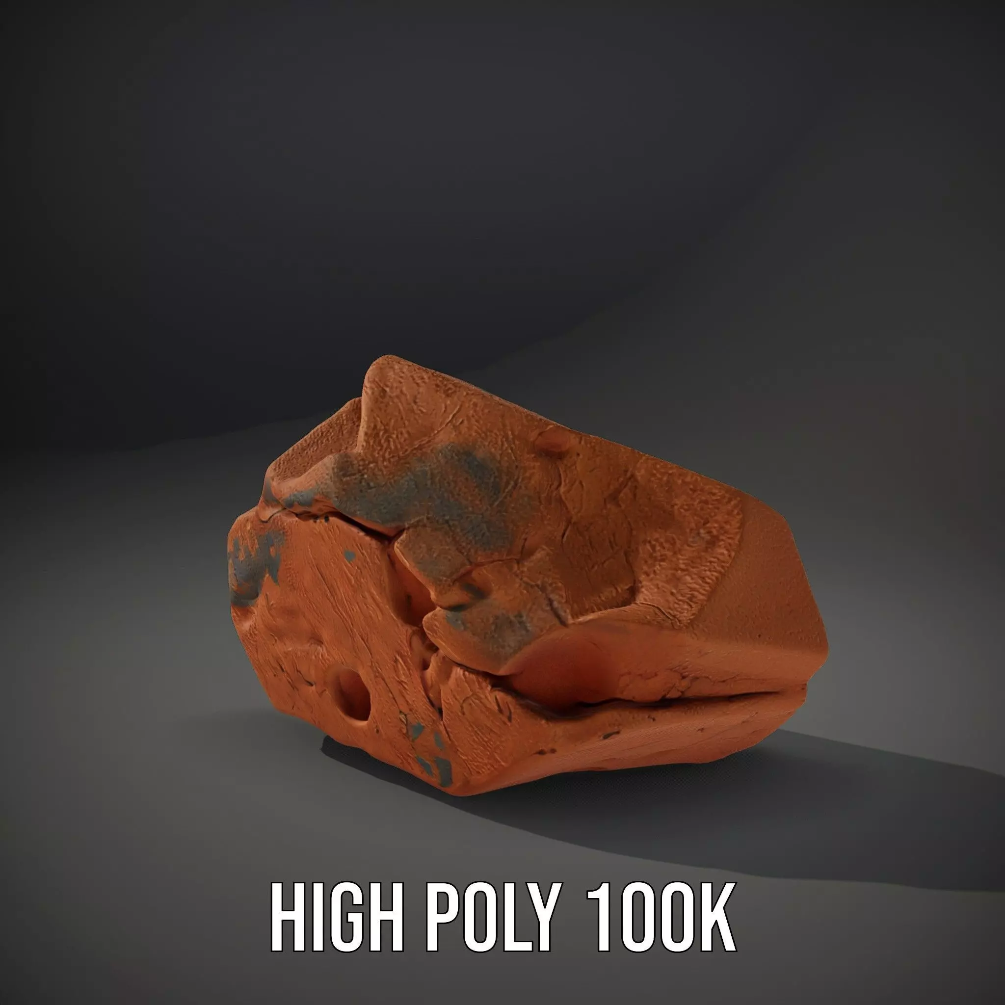 Red Sandstone Boulder model pack Low-poly 3D model_10