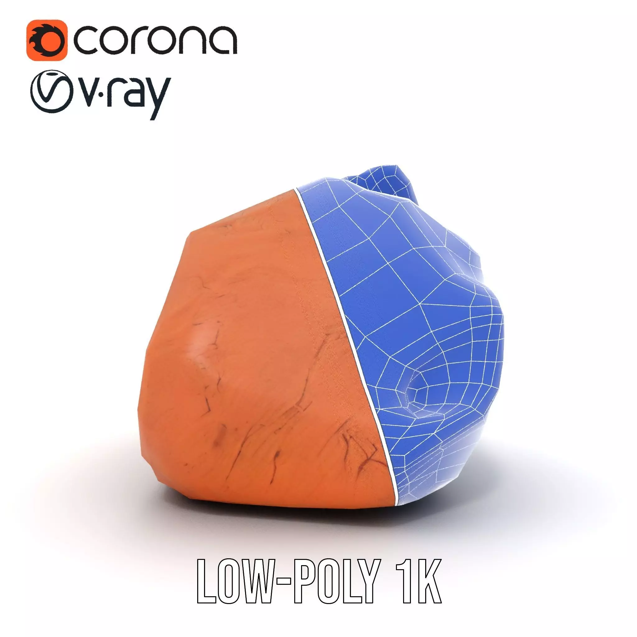 Red Sandstone Boulder model pack Low-poly 3D model_20