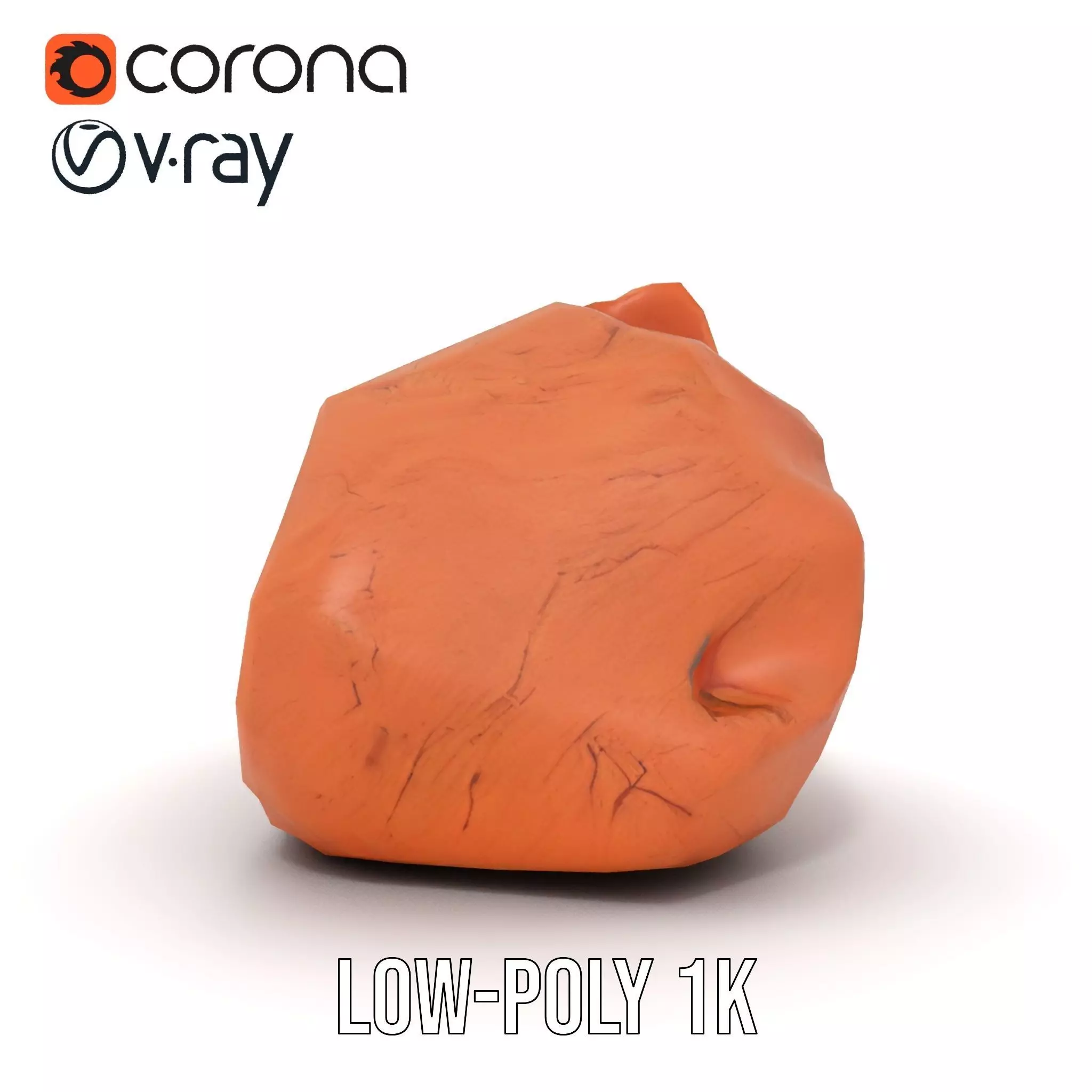 Red Sandstone Boulder model pack Low-poly 3D model_12