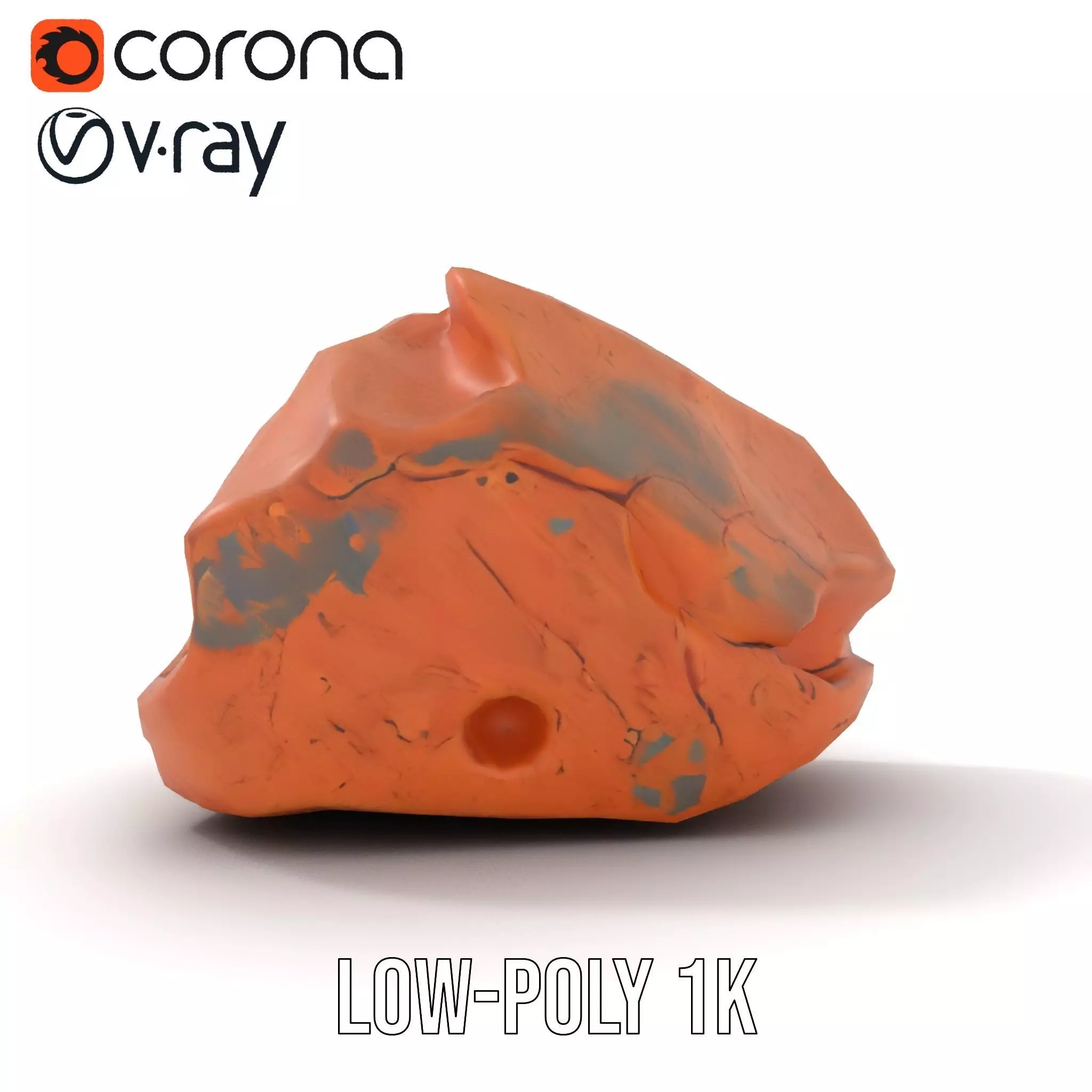 Red Sandstone Boulder model pack Low-poly 3D model_17