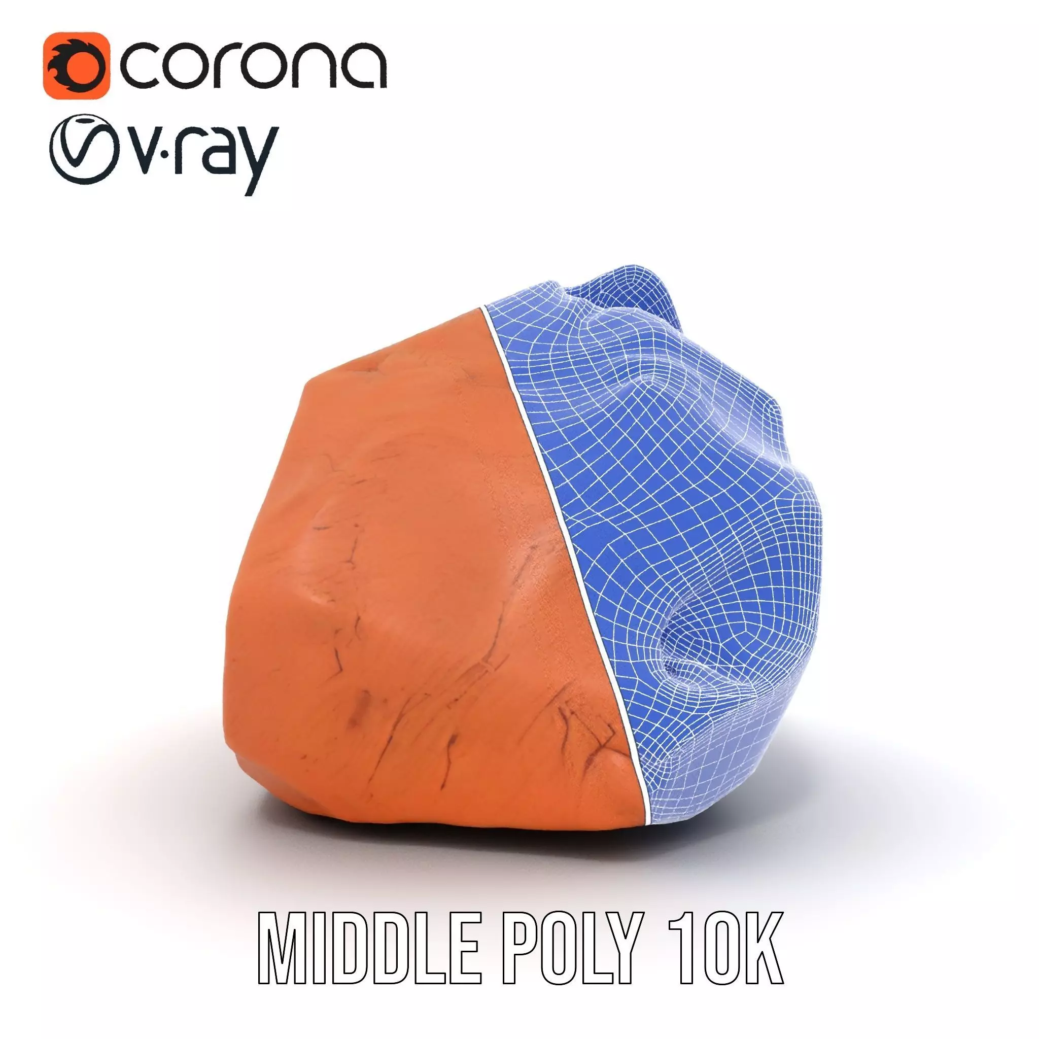 Red Sandstone Boulder model pack Low-poly 3D model_22