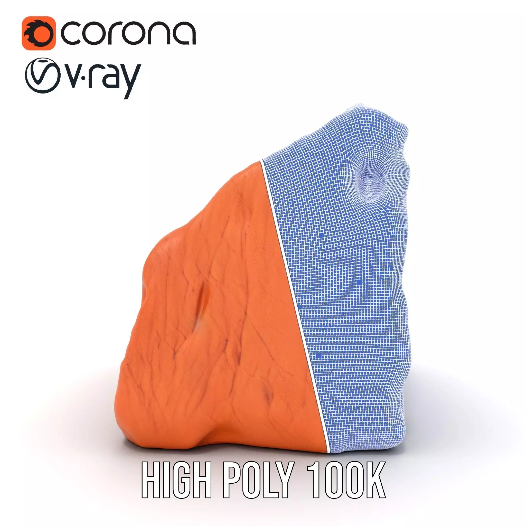 Terracotta Boulder model pack Low-poly 3D model_34