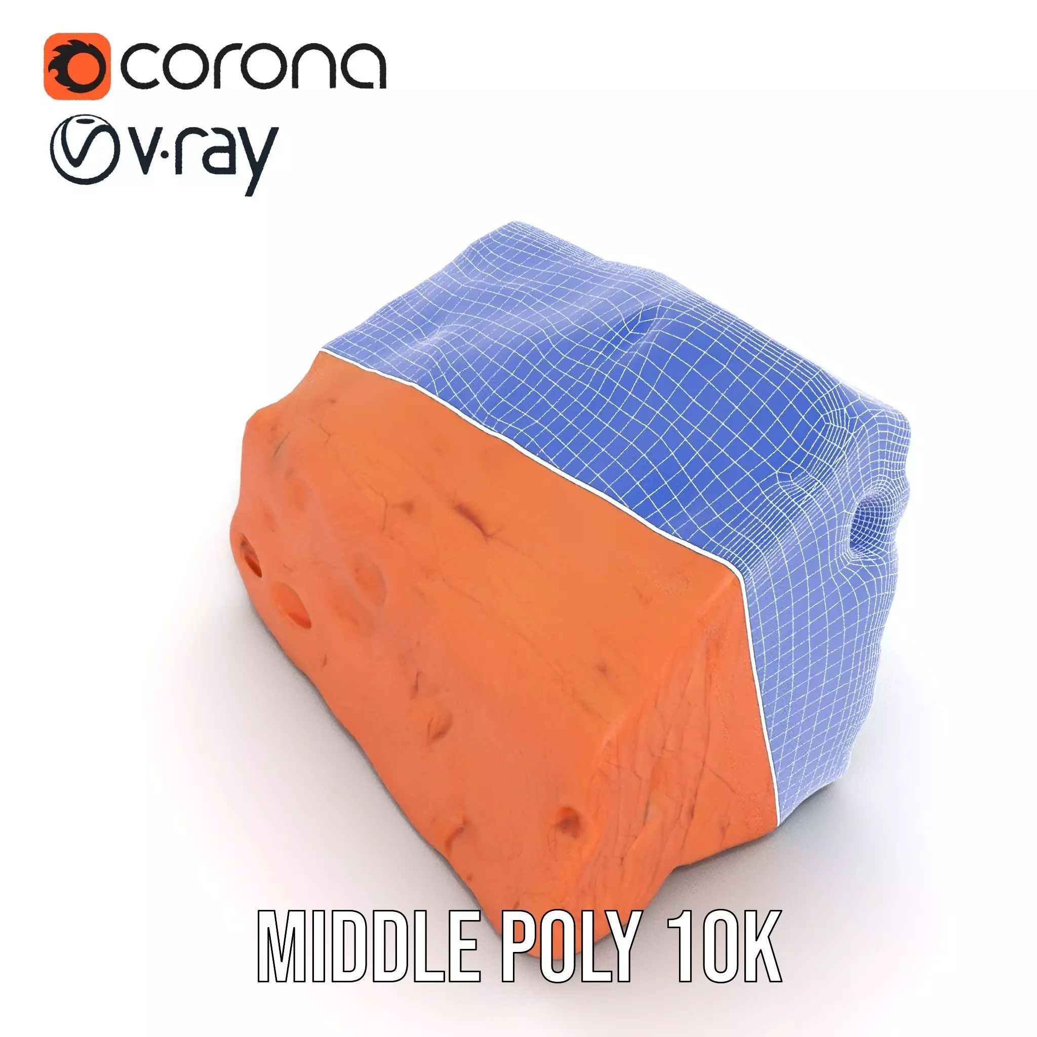 Terracotta Boulder model pack Low-poly 3D model_11
