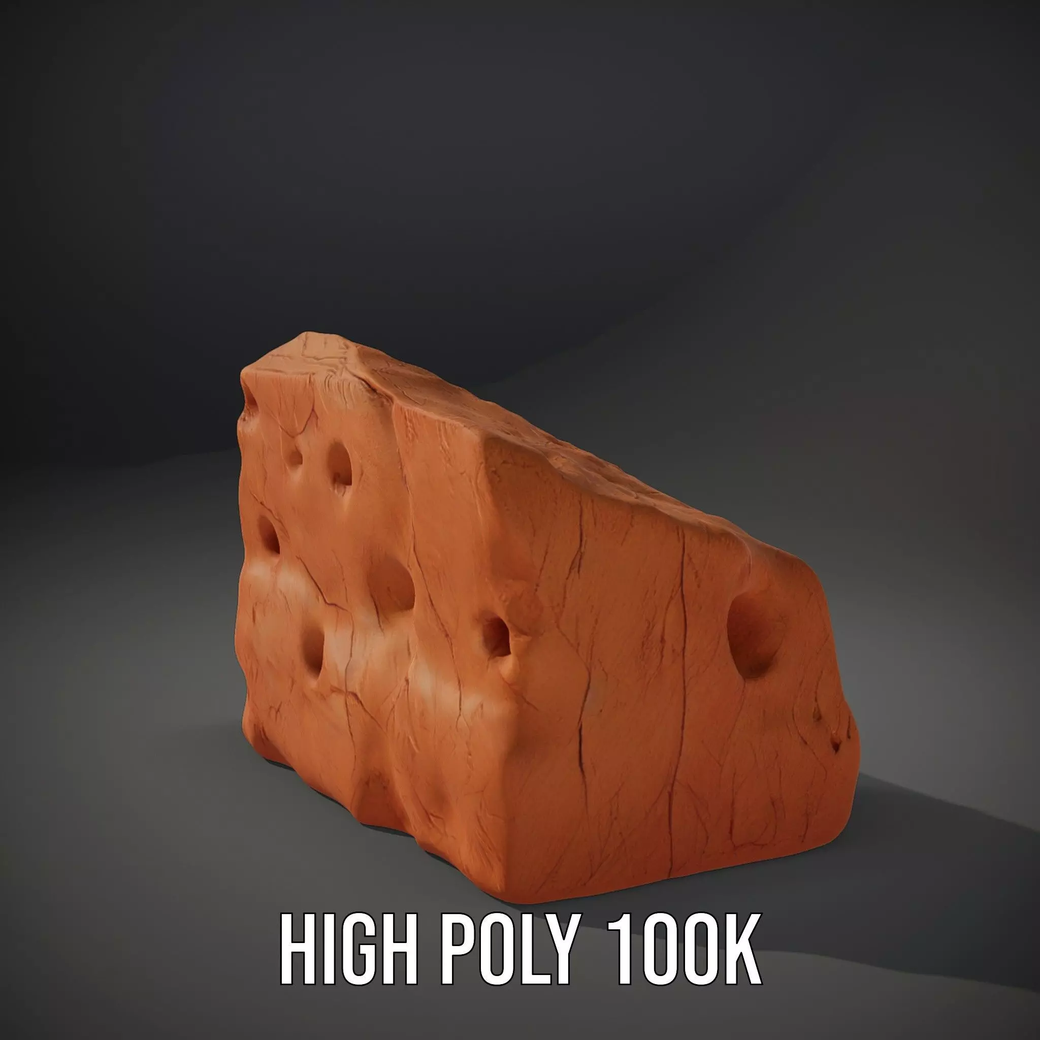 Terracotta Boulder model pack Low-poly 3D model_10