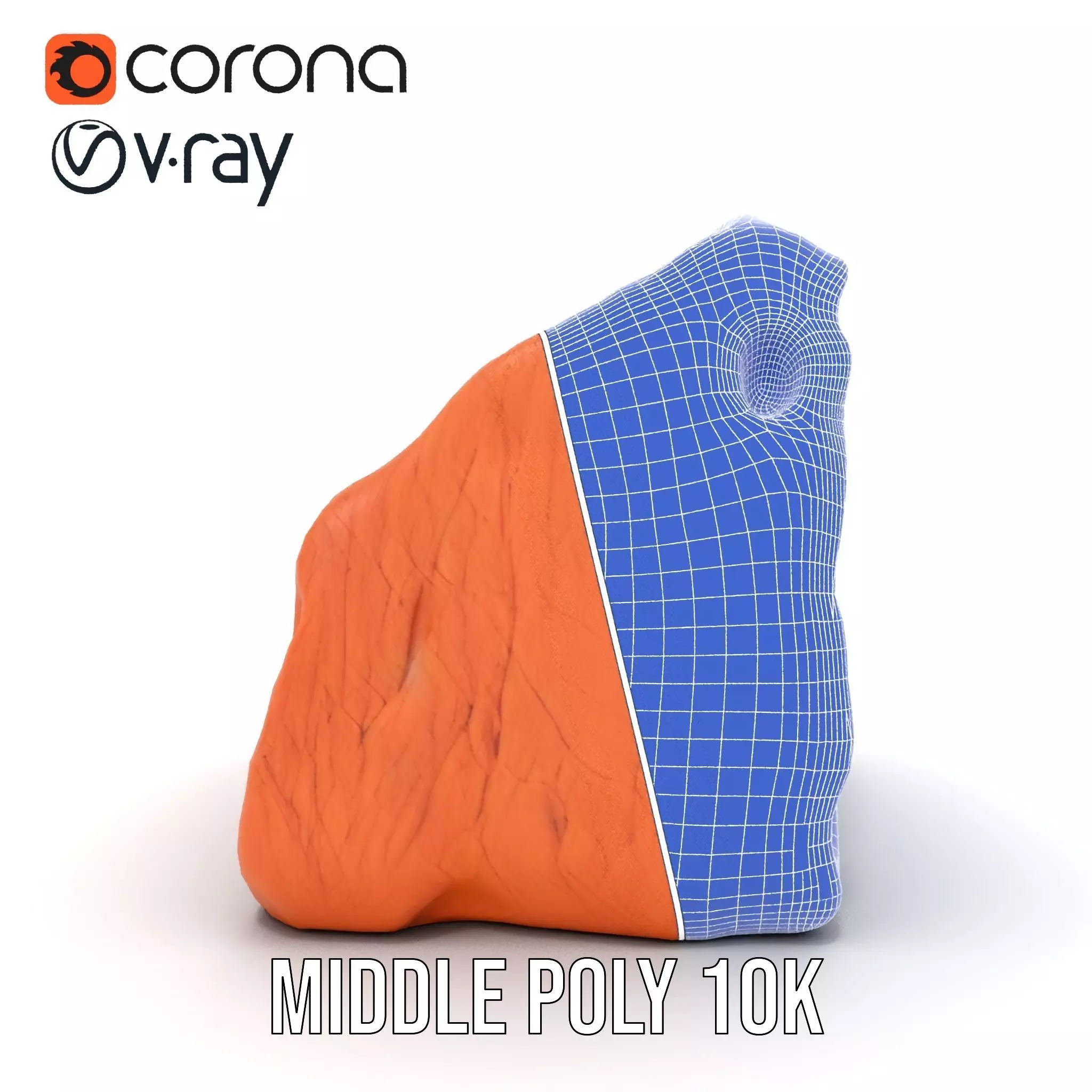 Terracotta Boulder model pack Low-poly 3D model_30
