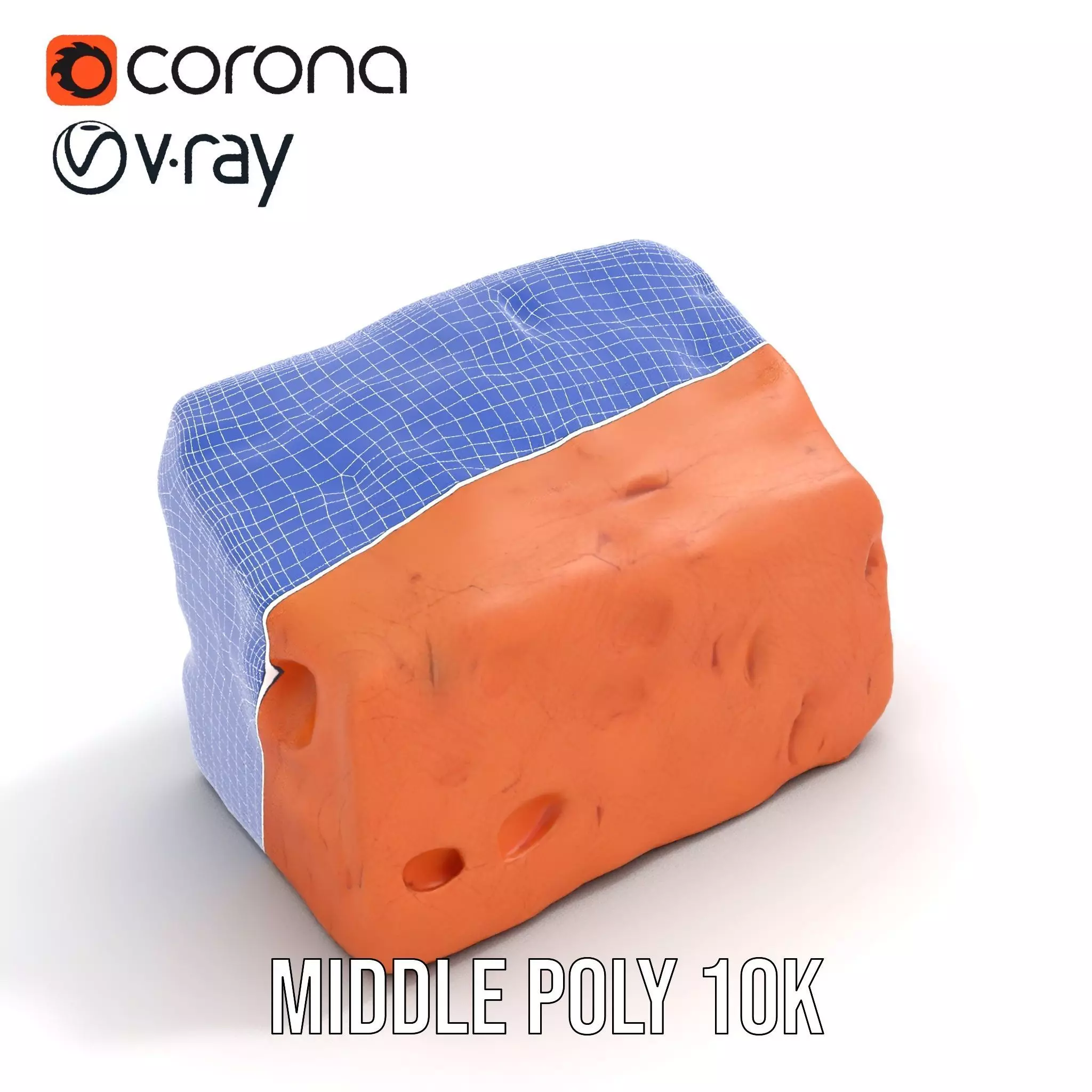 Terracotta Boulder model pack Low-poly 3D model_16