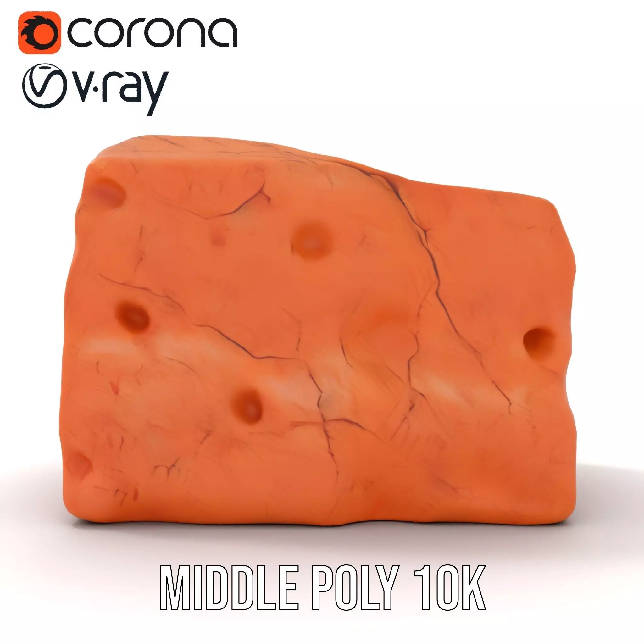 Terracotta Boulder model pack Low-poly 3D model_6