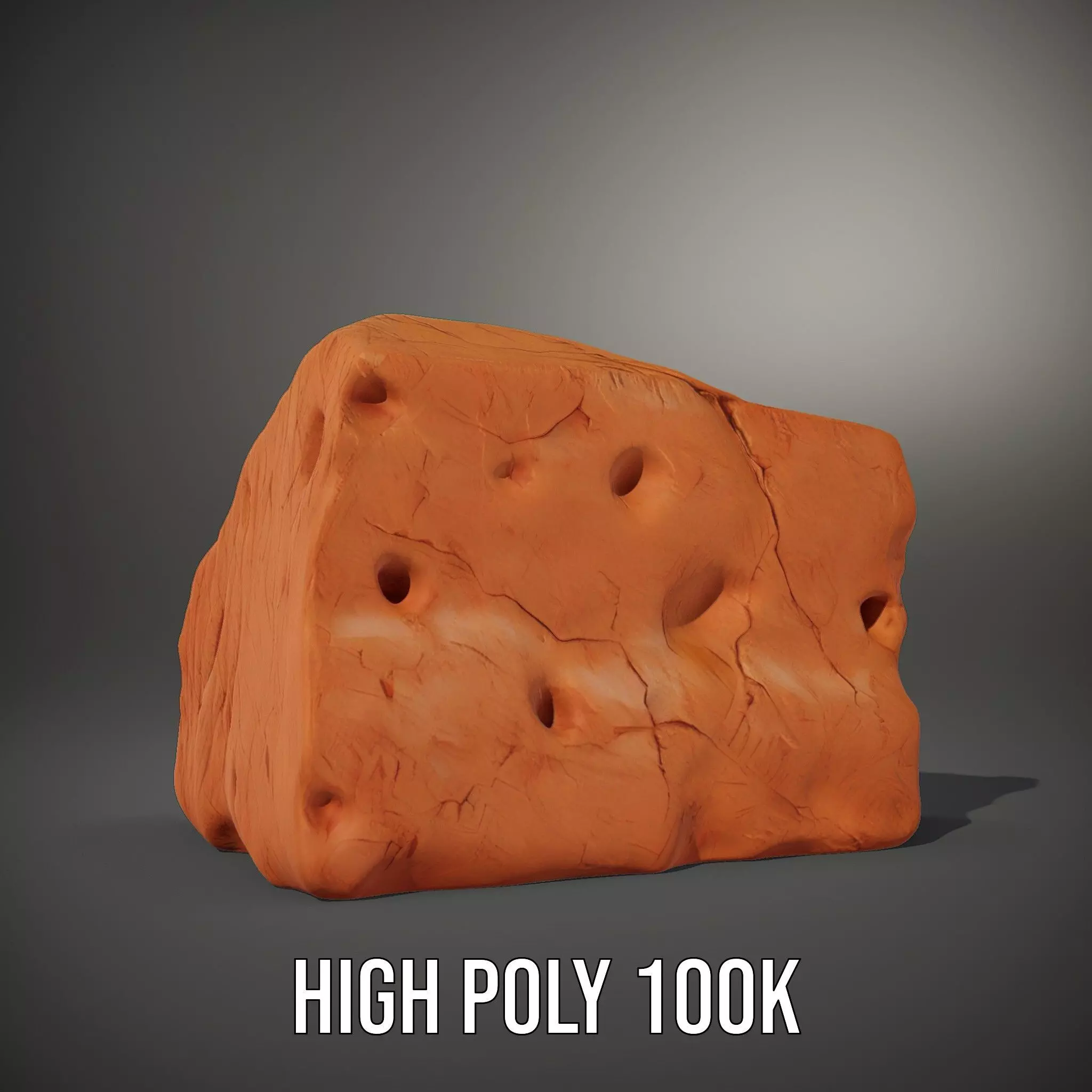 Terracotta Boulder model pack Low-poly 3D model_8