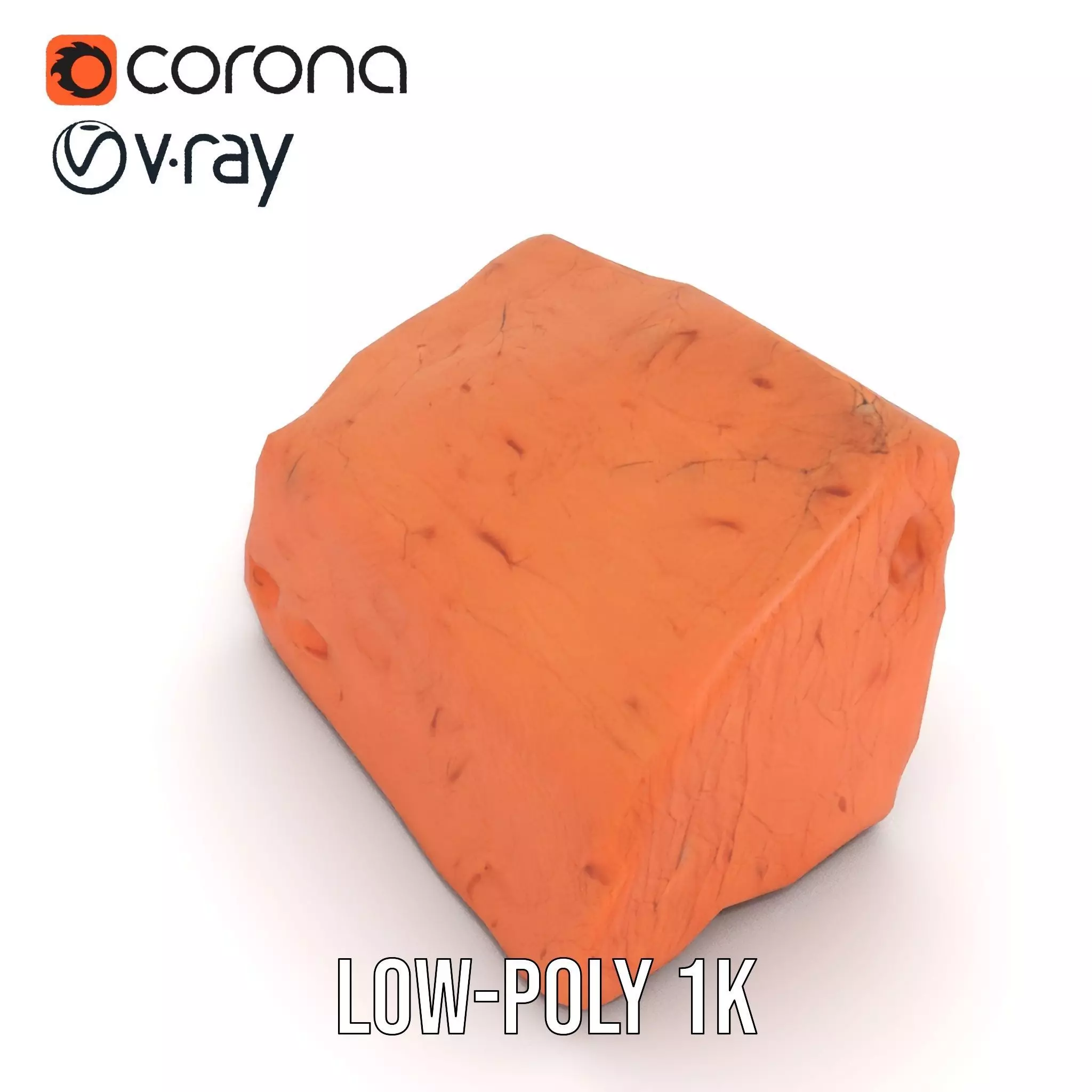 Terracotta Boulder model pack Low-poly 3D model_14