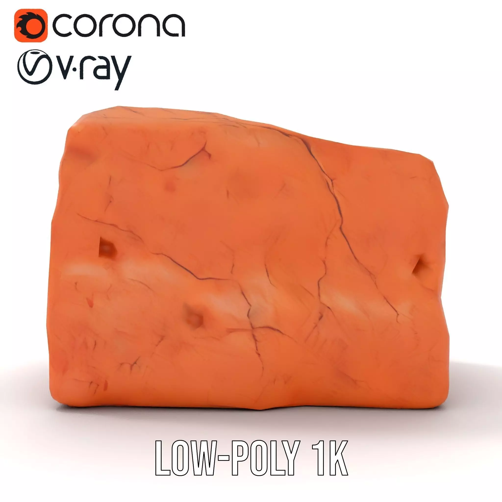 Terracotta Boulder model pack Low-poly 3D model_9