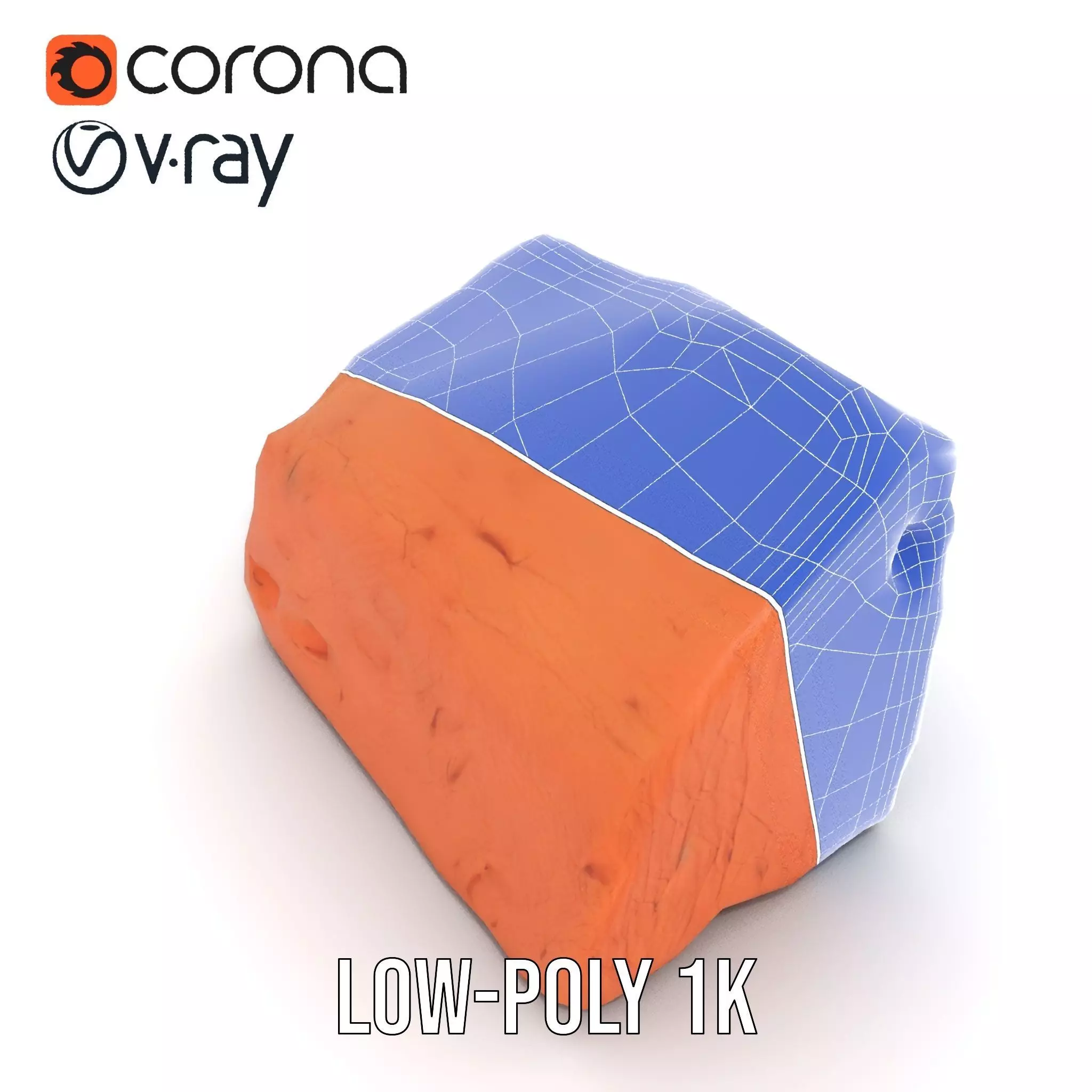 Terracotta Boulder model pack Low-poly 3D model_28