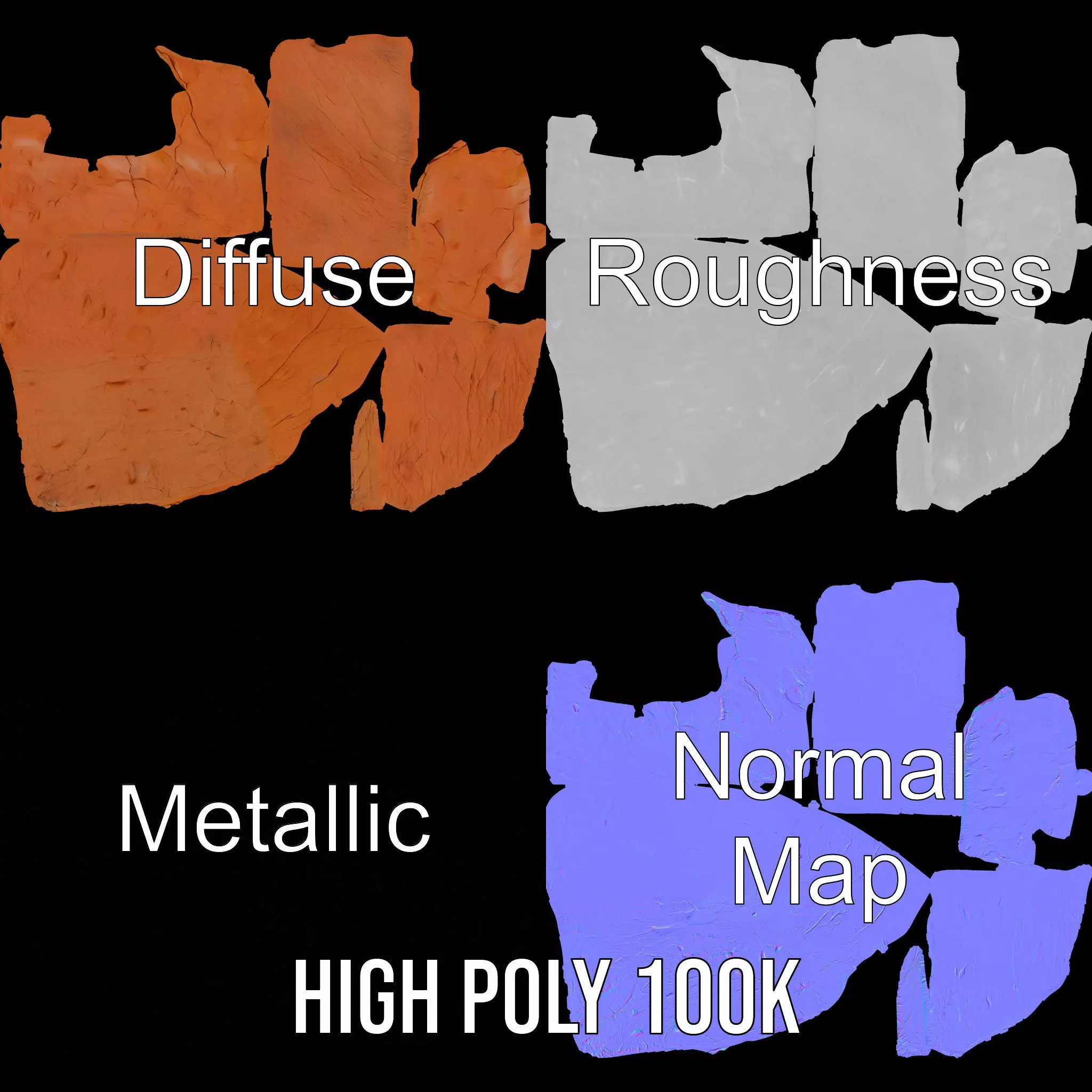 Terracotta Boulder model pack Low-poly 3D model_3