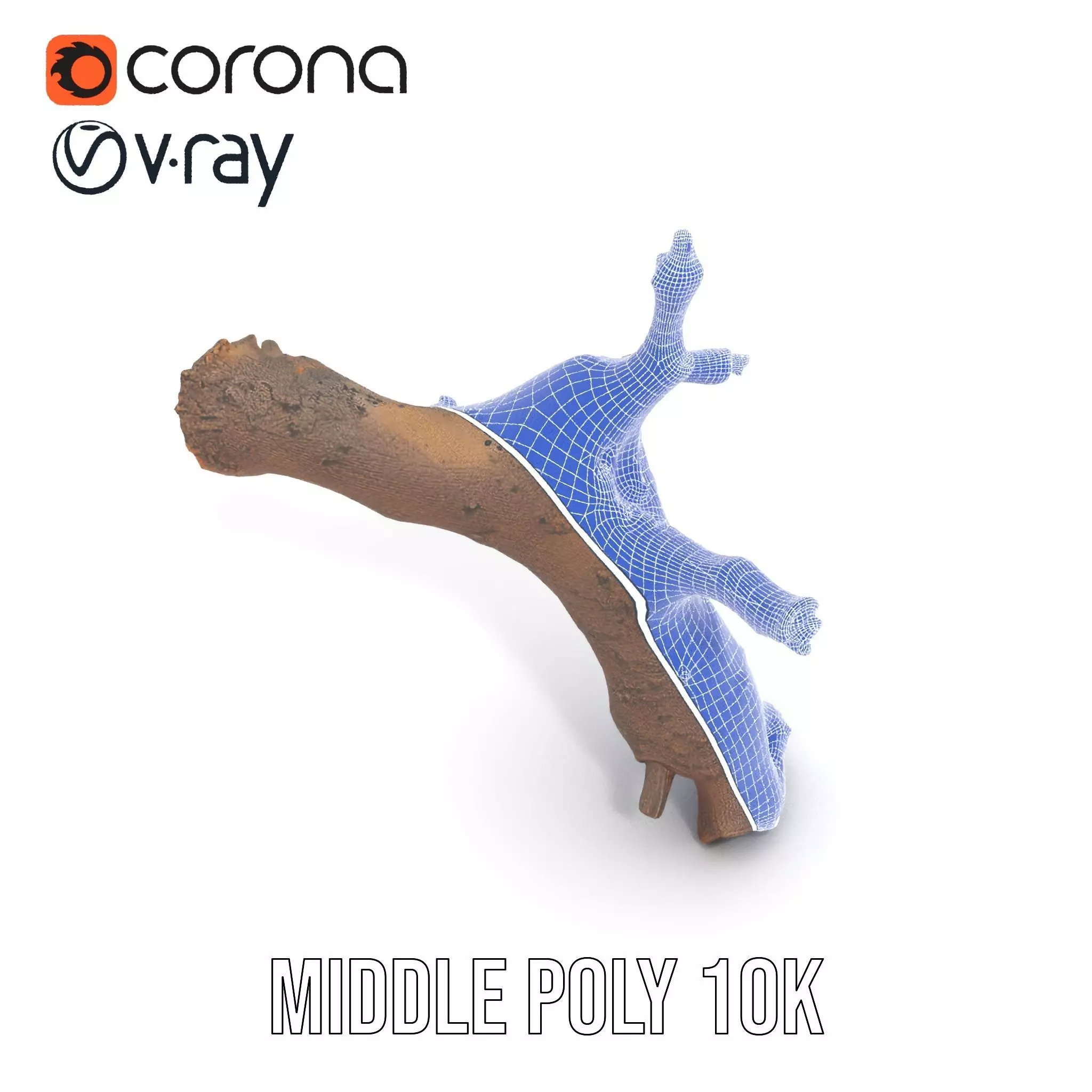 Rustic Tree Branch model pack Low-poly 3D model_16