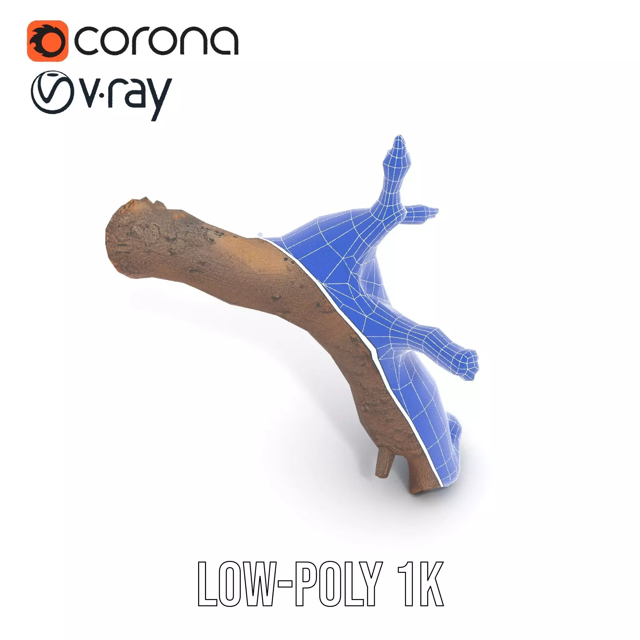 Rustic Tree Branch model pack Low-poly 3D model_23