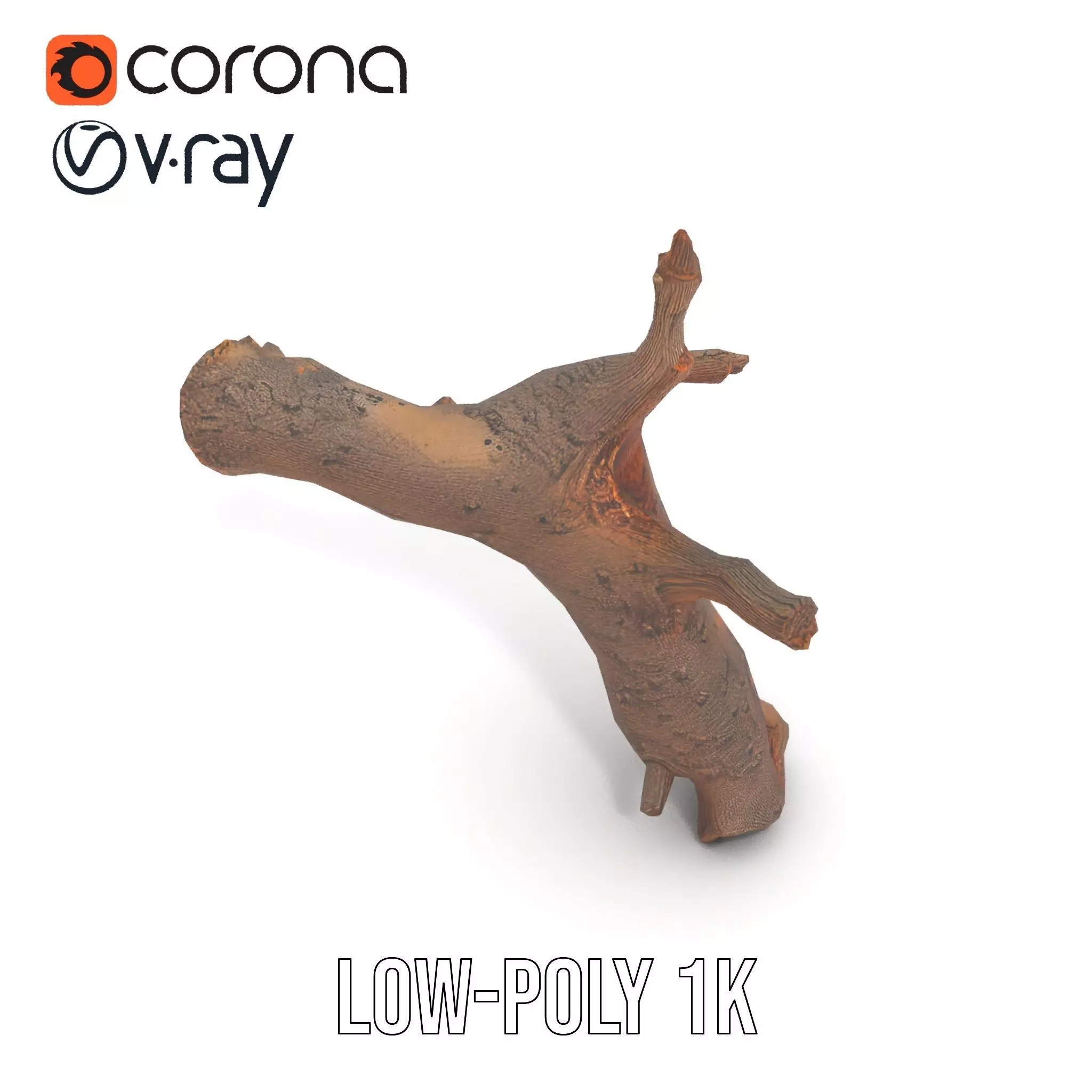 Rustic Tree Branch model pack Low-poly 3D model_20