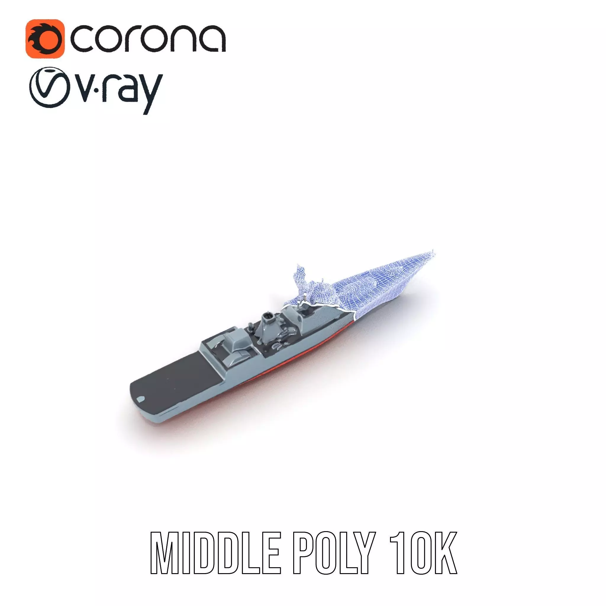 Stealth Destroyer model pack Low-poly 3D model_21