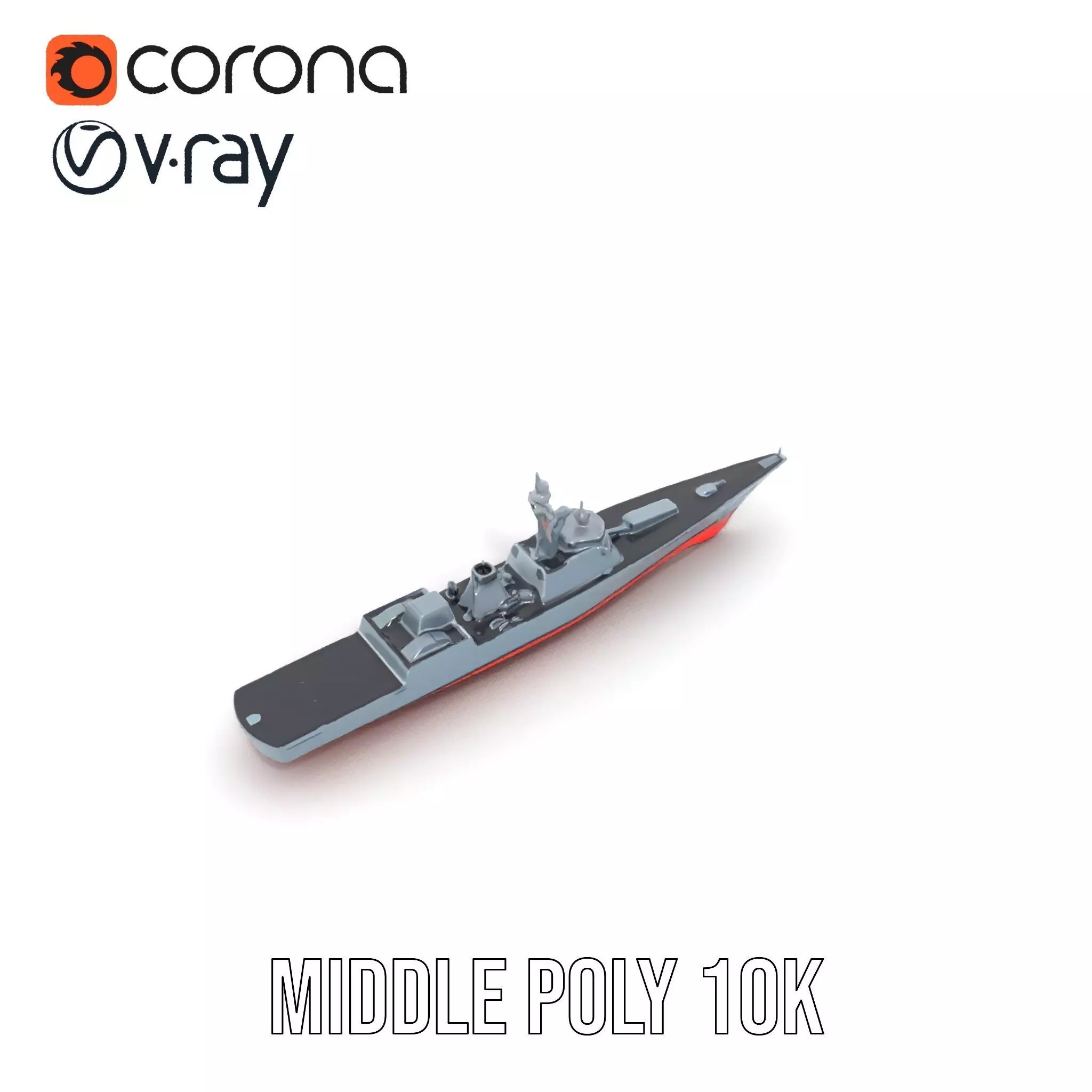 Stealth Destroyer model pack Low-poly 3D model_15