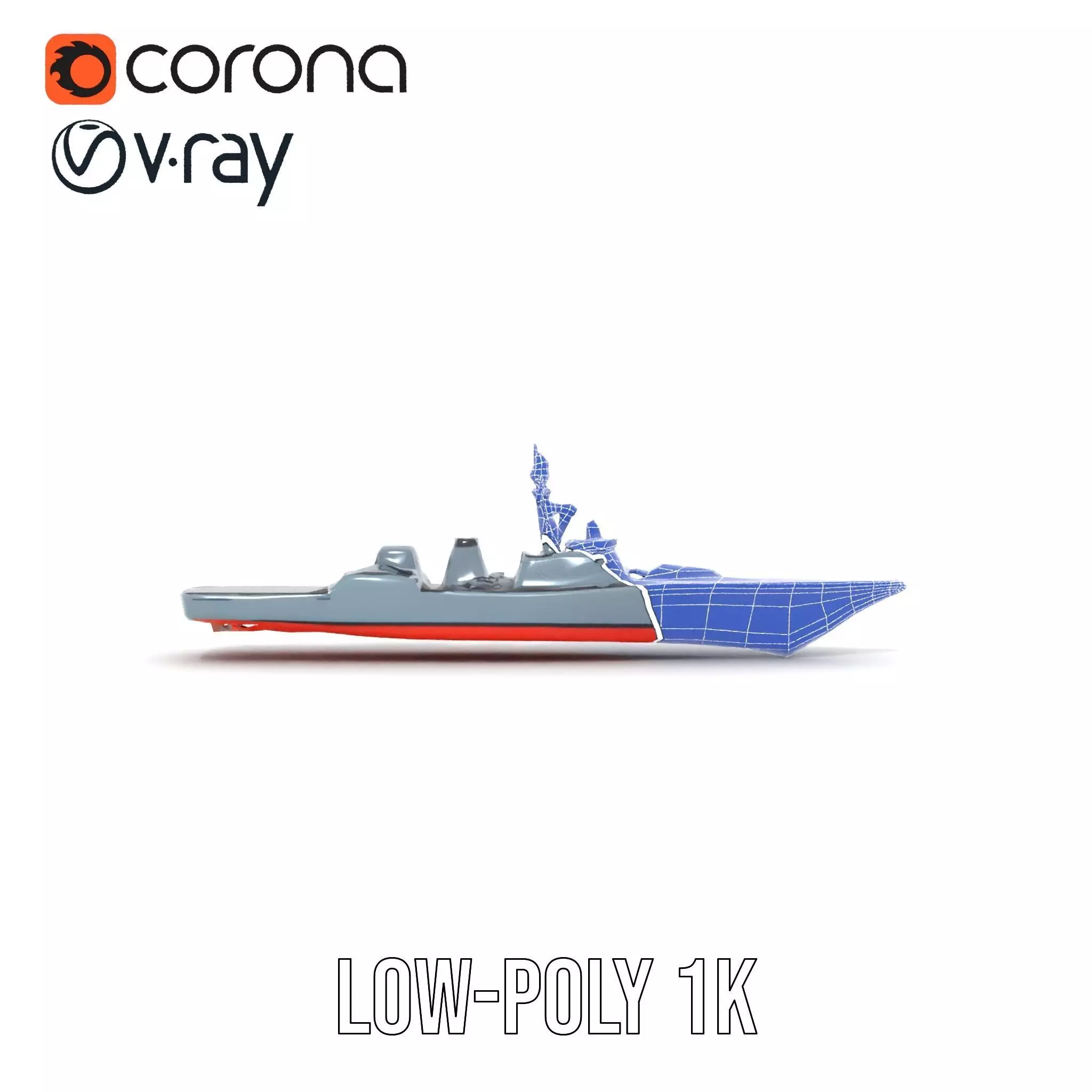 Stealth Destroyer model pack Low-poly 3D model_19