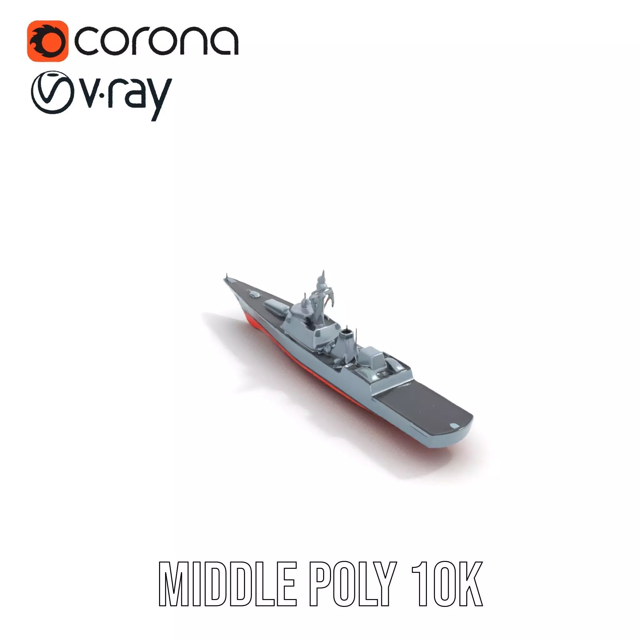 Stealth Destroyer model pack Low-poly 3D model_6