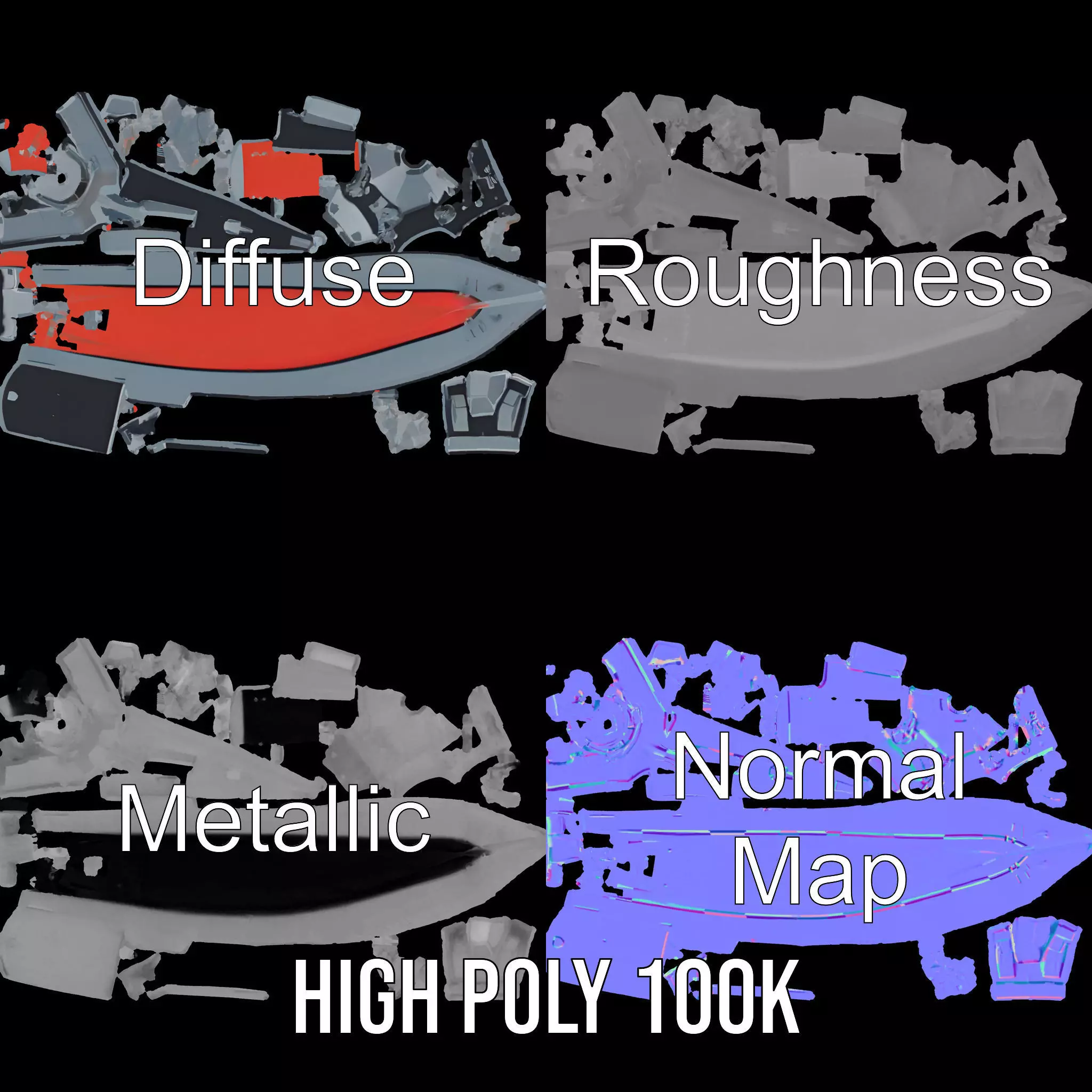 Stealth Destroyer model pack Low-poly 3D model_3