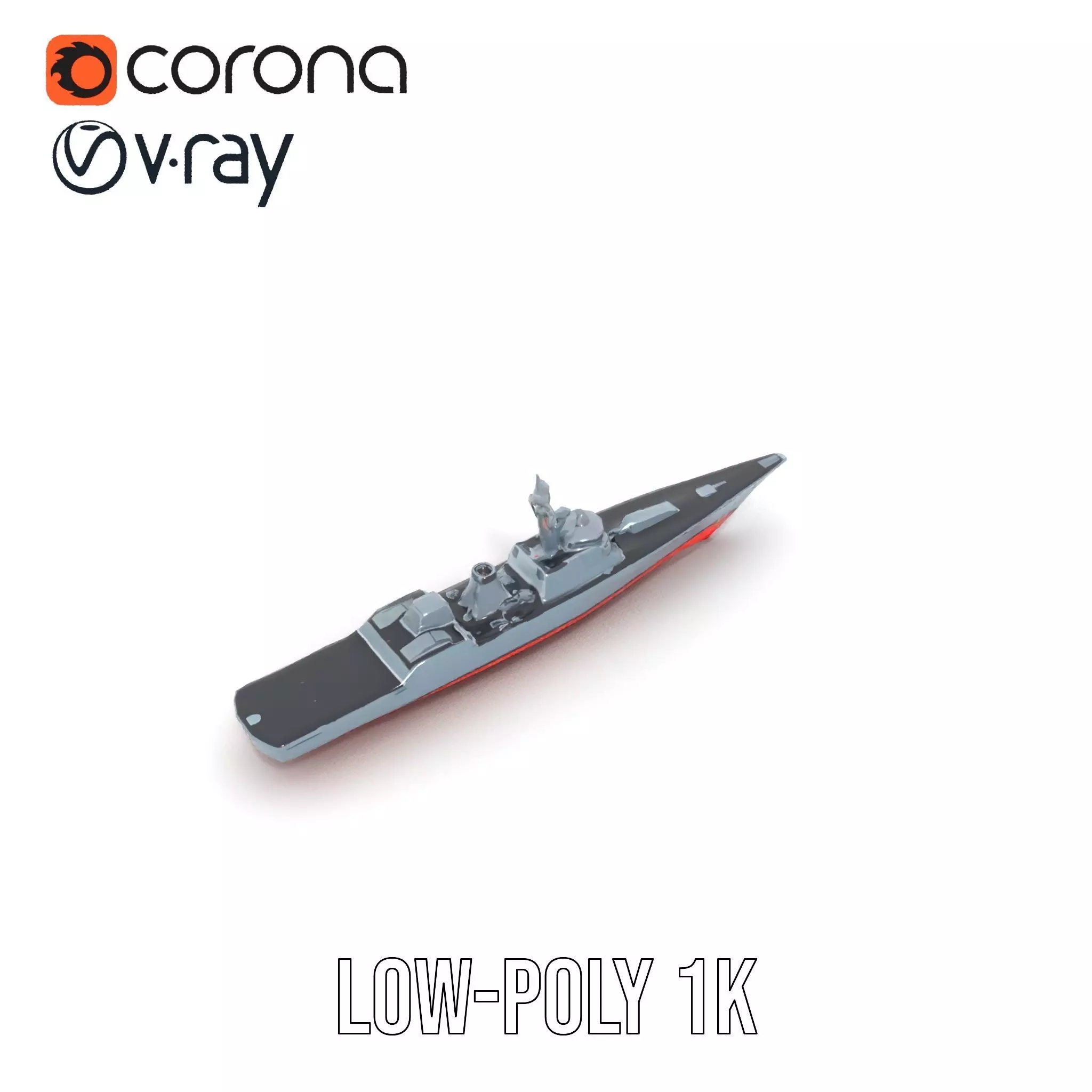 Stealth Destroyer model pack Low-poly 3D model_28