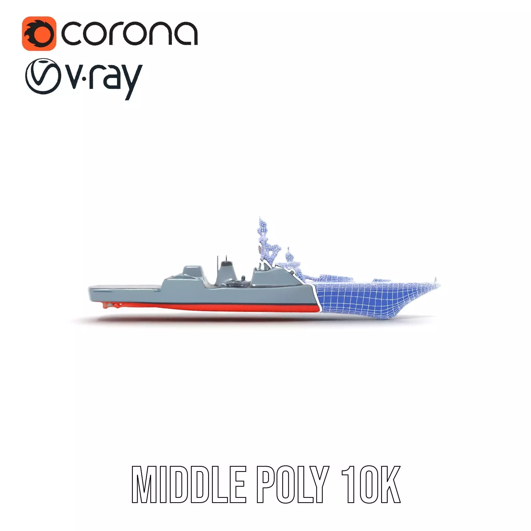 Stealth Destroyer model pack Low-poly 3D model_27