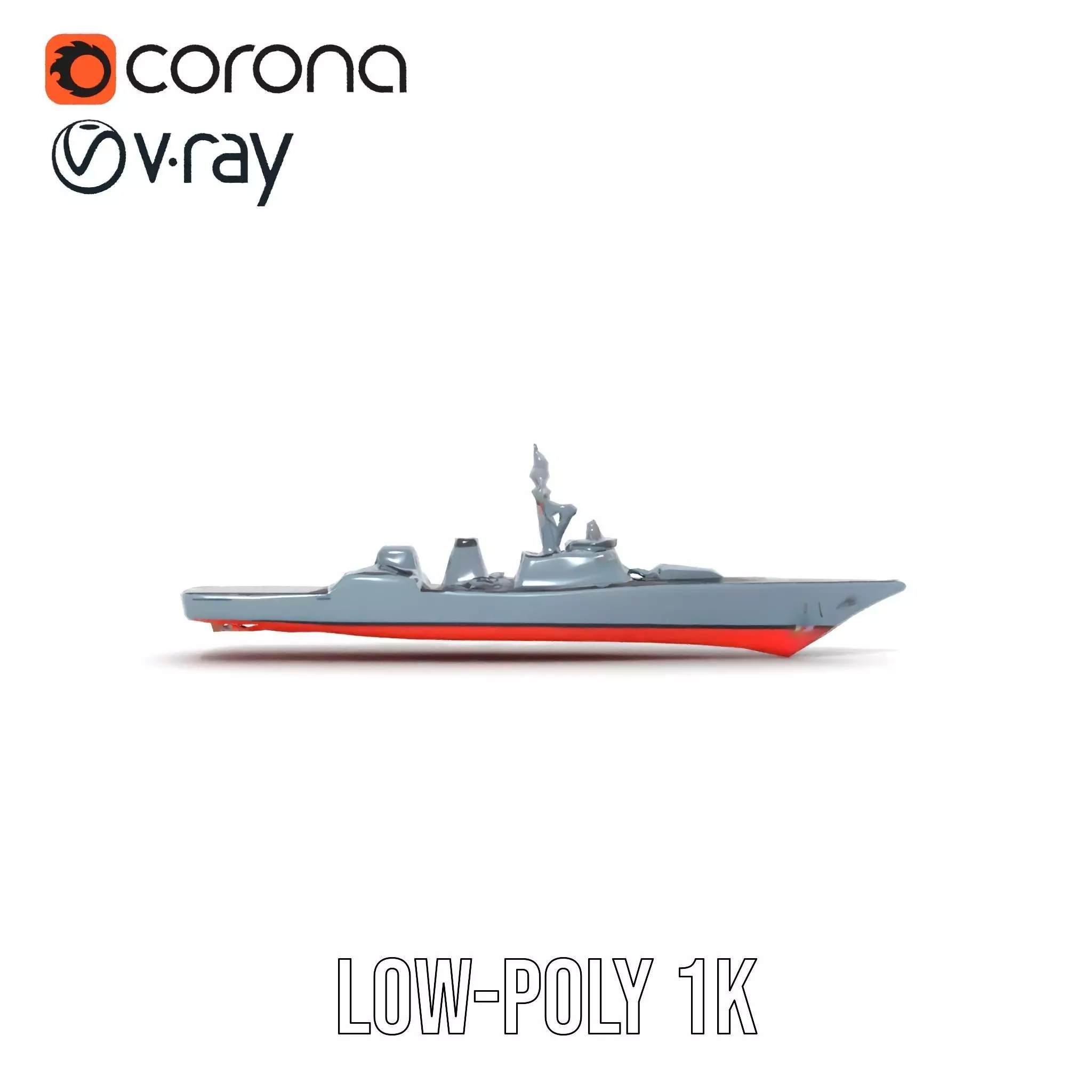 Stealth Destroyer model pack Low-poly 3D model_31