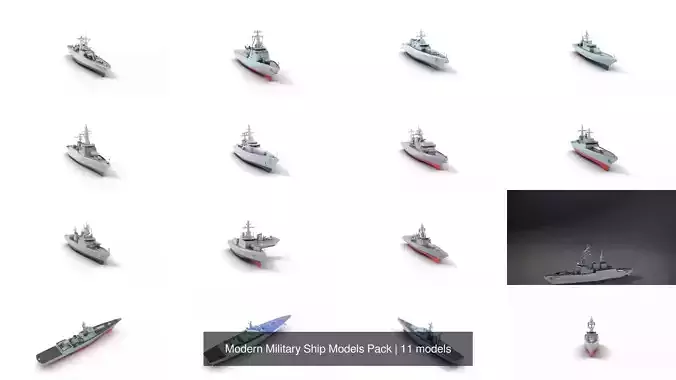 Modern Military Ship Models Pack 3D Model Collection
