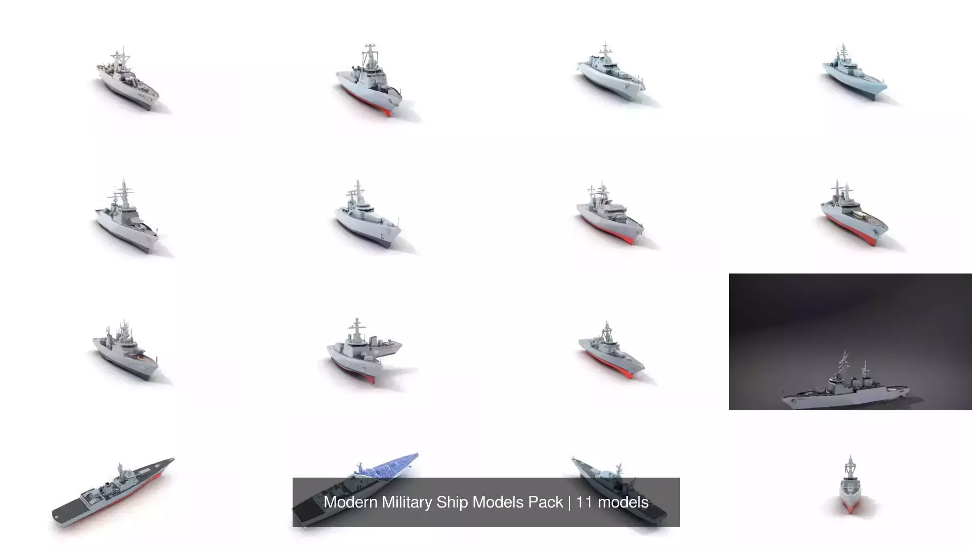 Modern Military Ship Models Pack 3D Model Collection_0