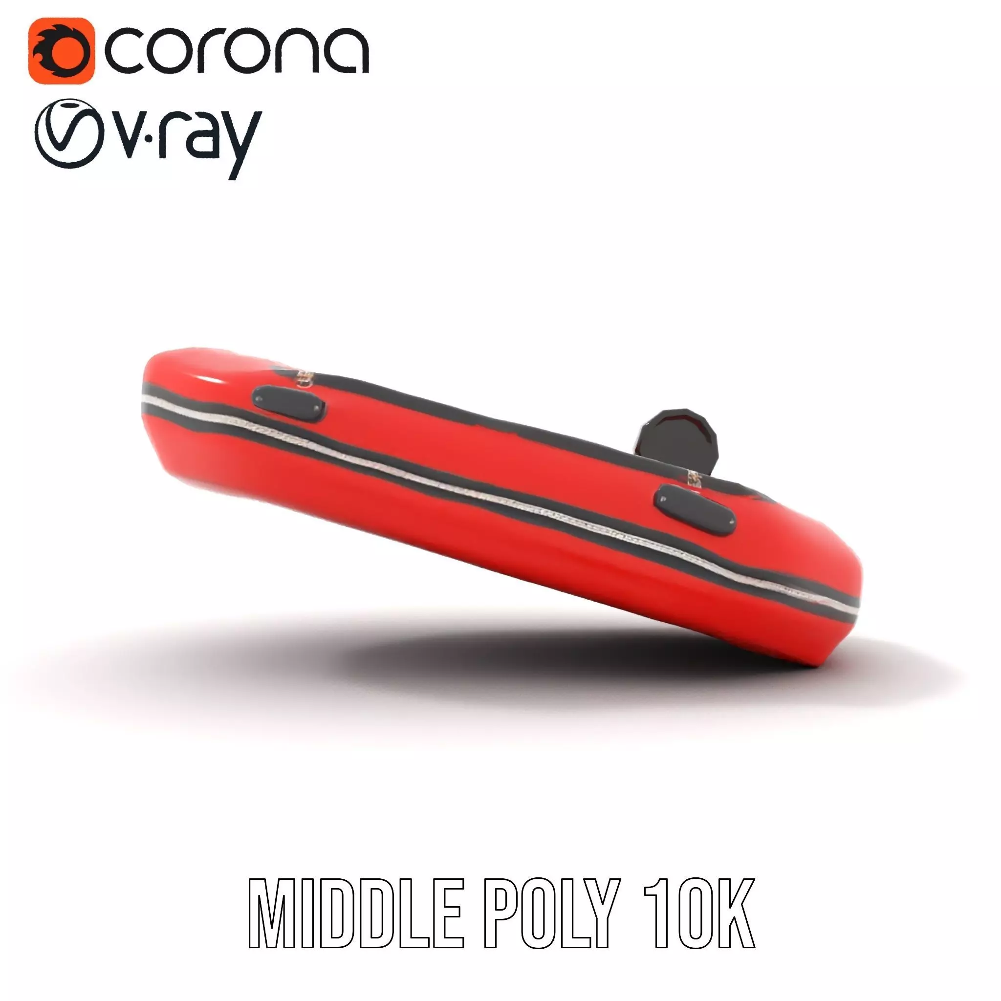 Red Inflatable Boat model pack Low-poly 3D model_11