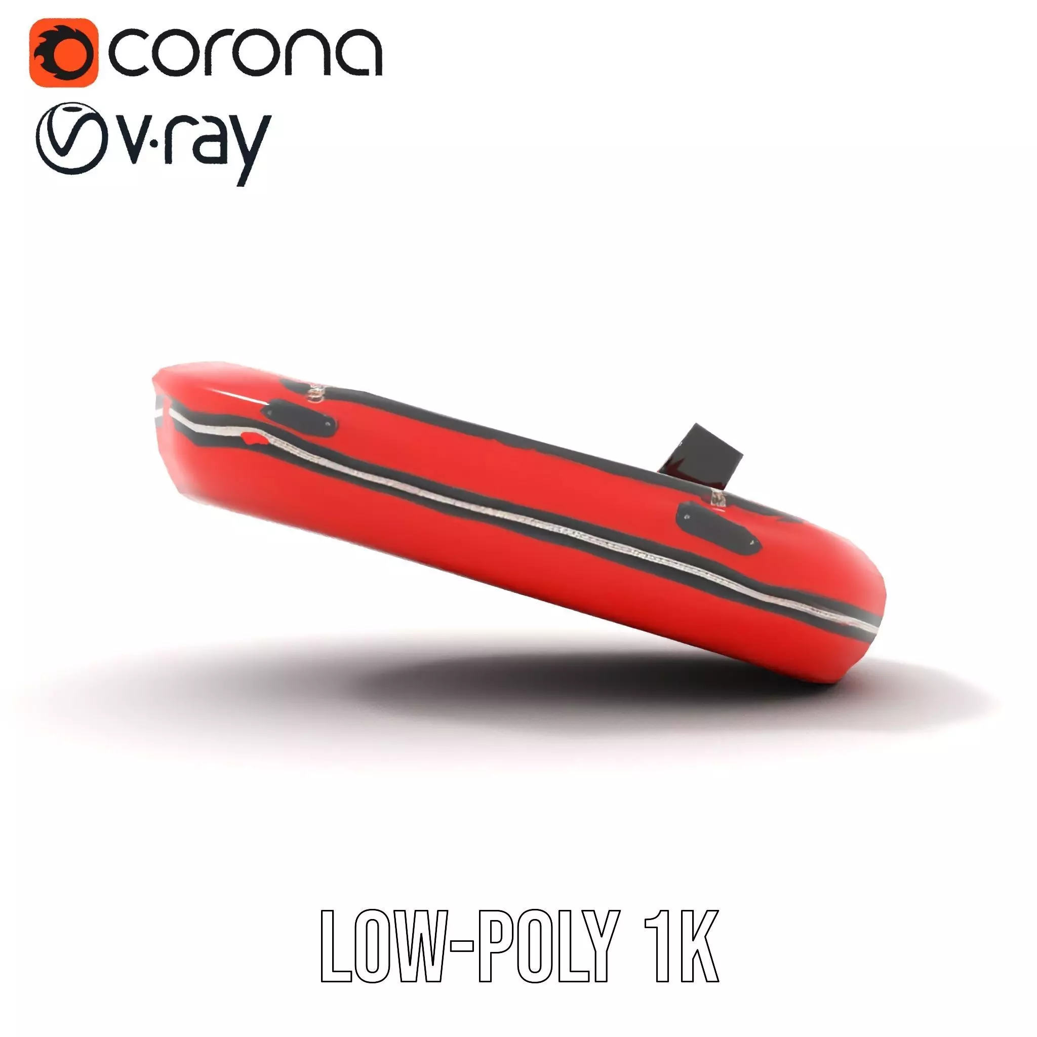 Red Inflatable Boat model pack Low-poly 3D model_17