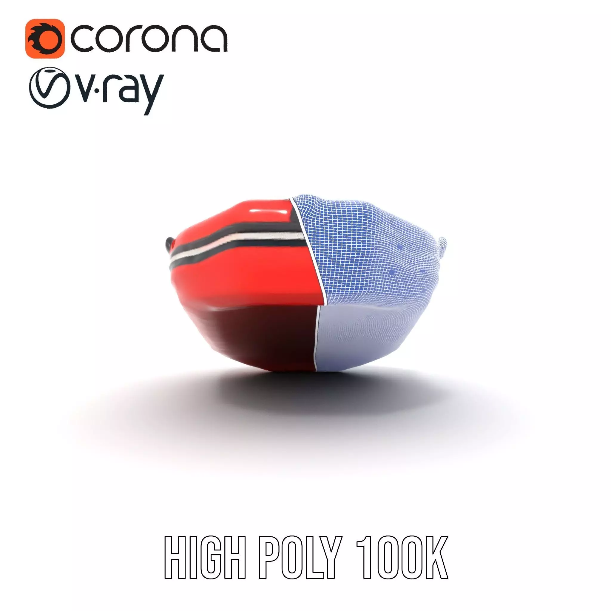 Red Inflatable Boat model pack Low-poly 3D model_33