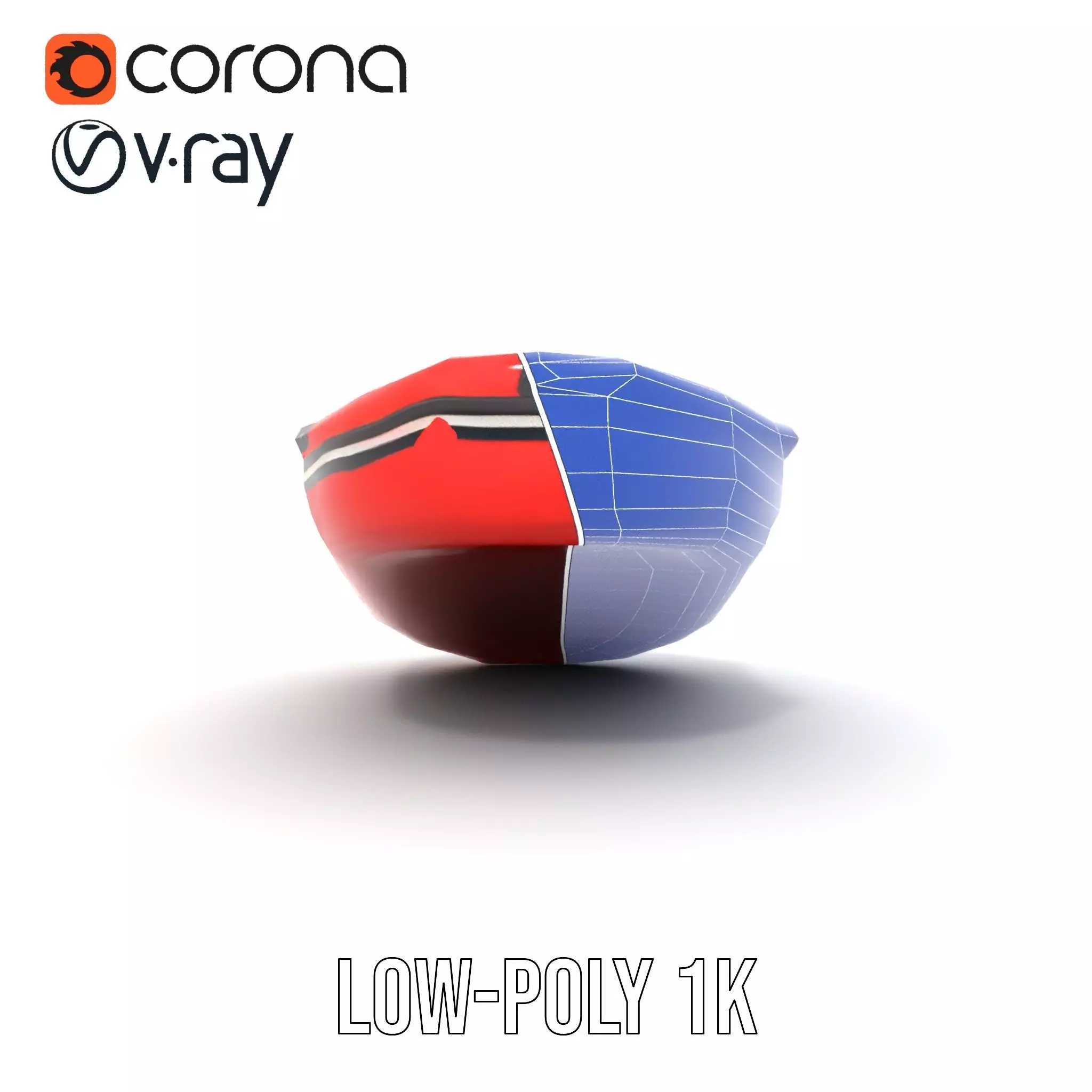 Red Inflatable Boat model pack Low-poly 3D model_31