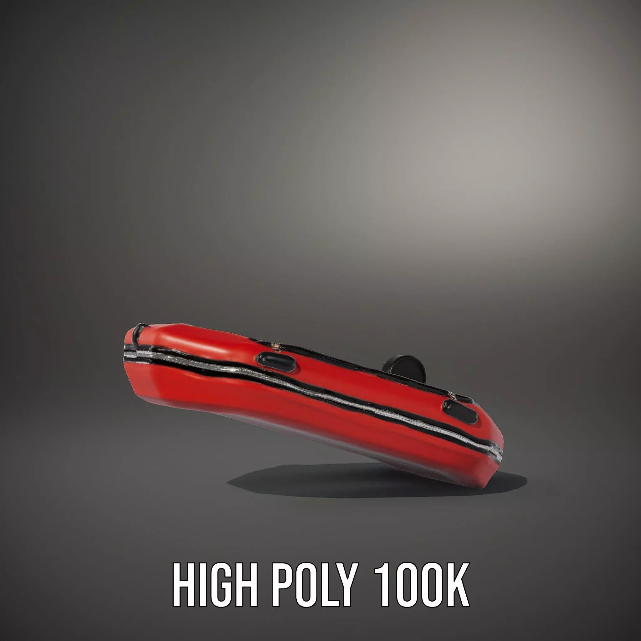 Red Inflatable Boat model pack Low-poly 3D model_10
