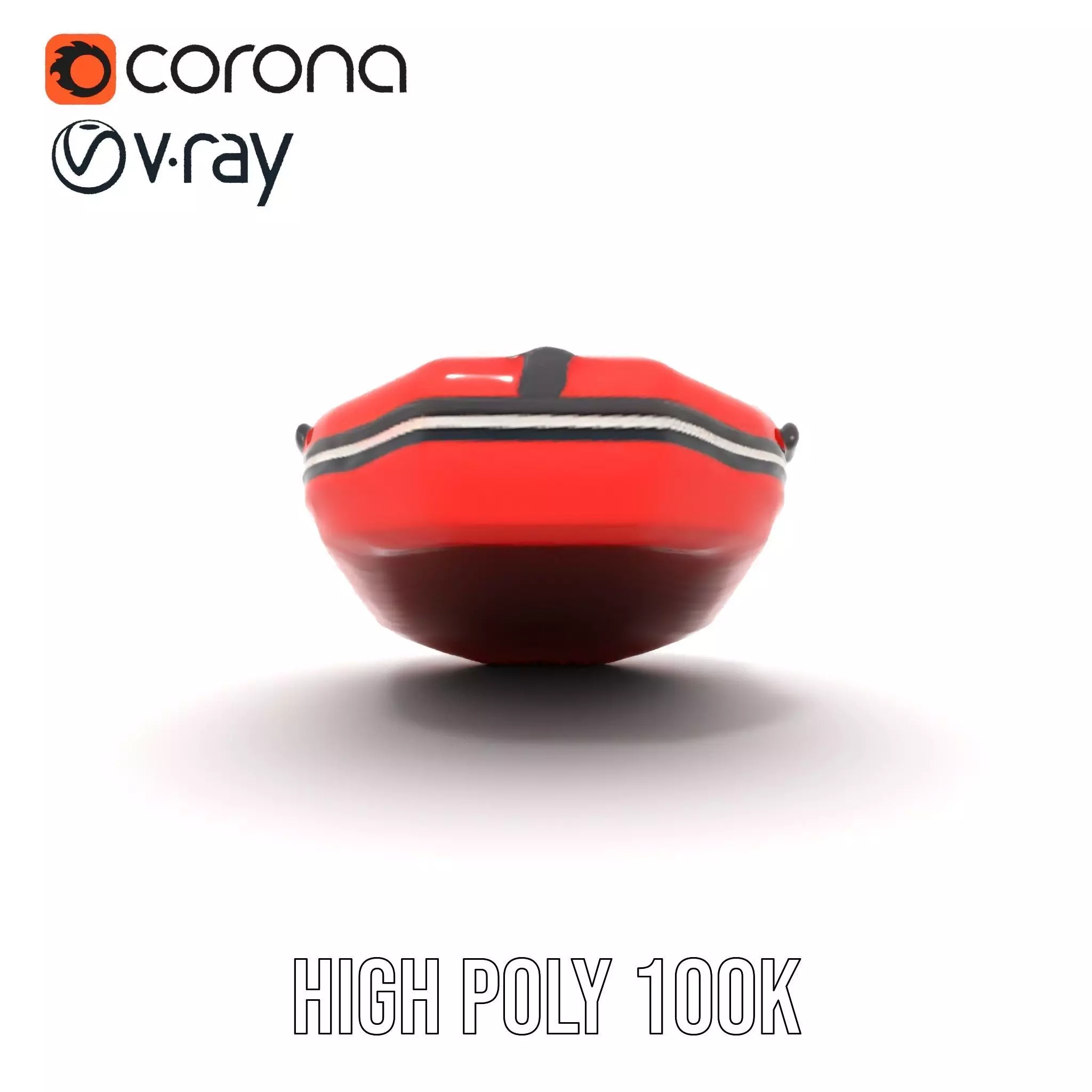 Red Inflatable Boat model pack Low-poly 3D model_18