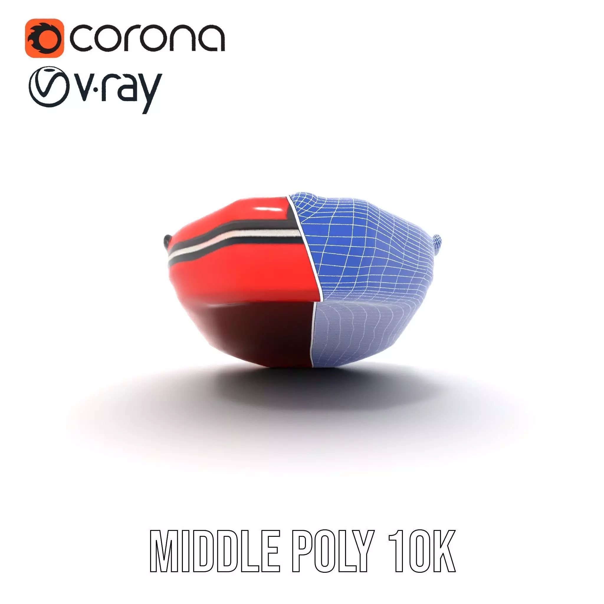 Red Inflatable Boat model pack Low-poly 3D model_27