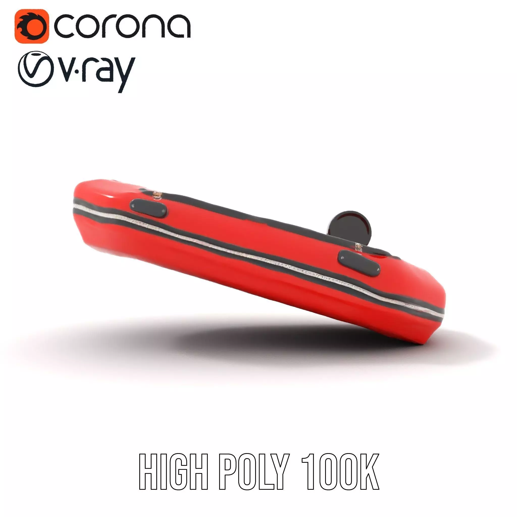 Red Inflatable Boat model pack Low-poly 3D model_21