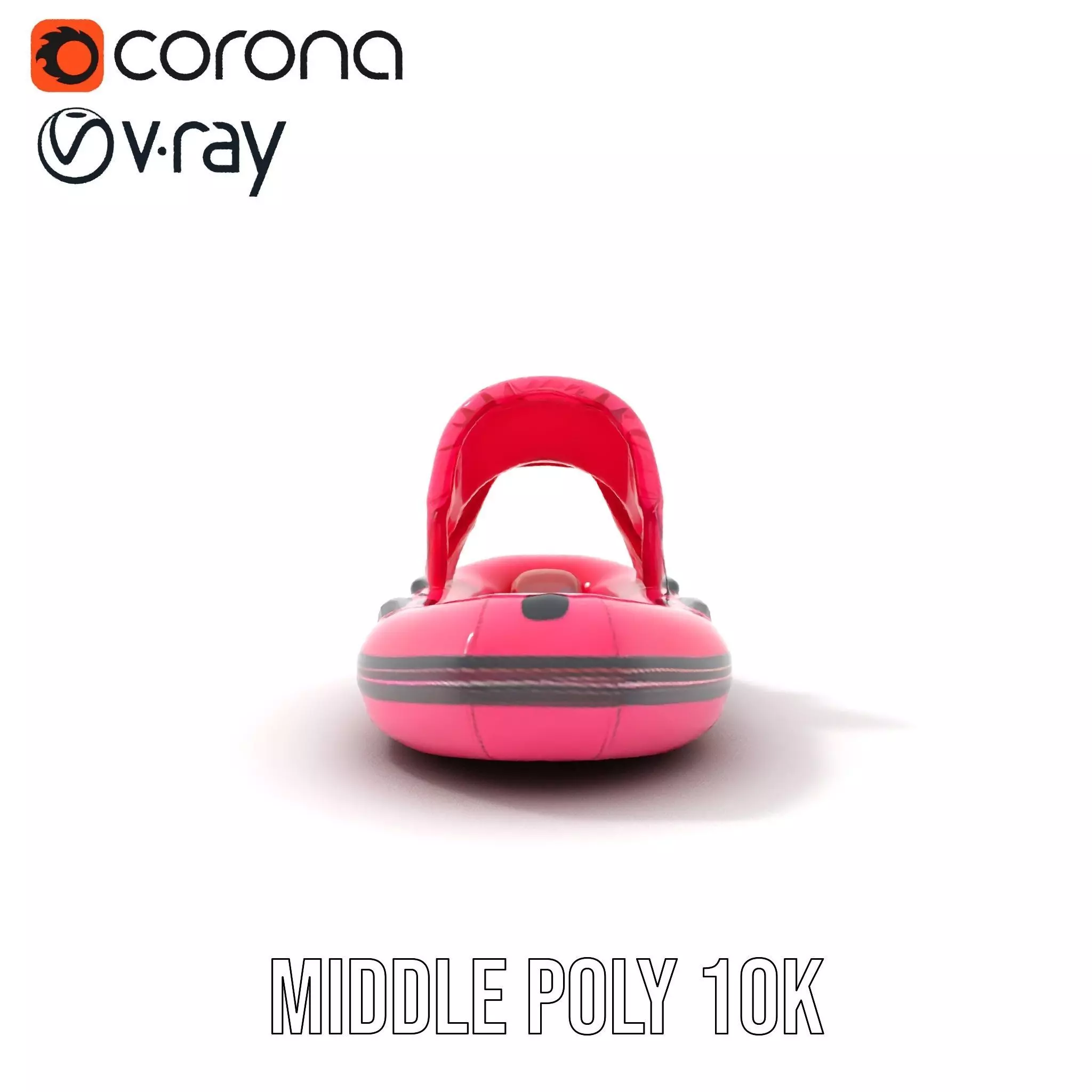 Pink Inflatable Boat model pack Low-poly 3D model_19