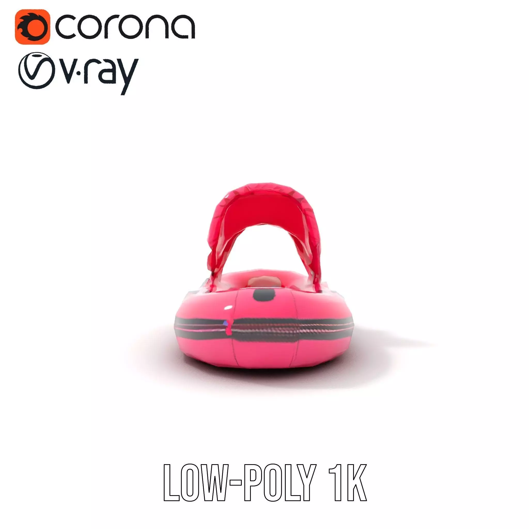 Pink Inflatable Boat model pack Low-poly 3D model_7