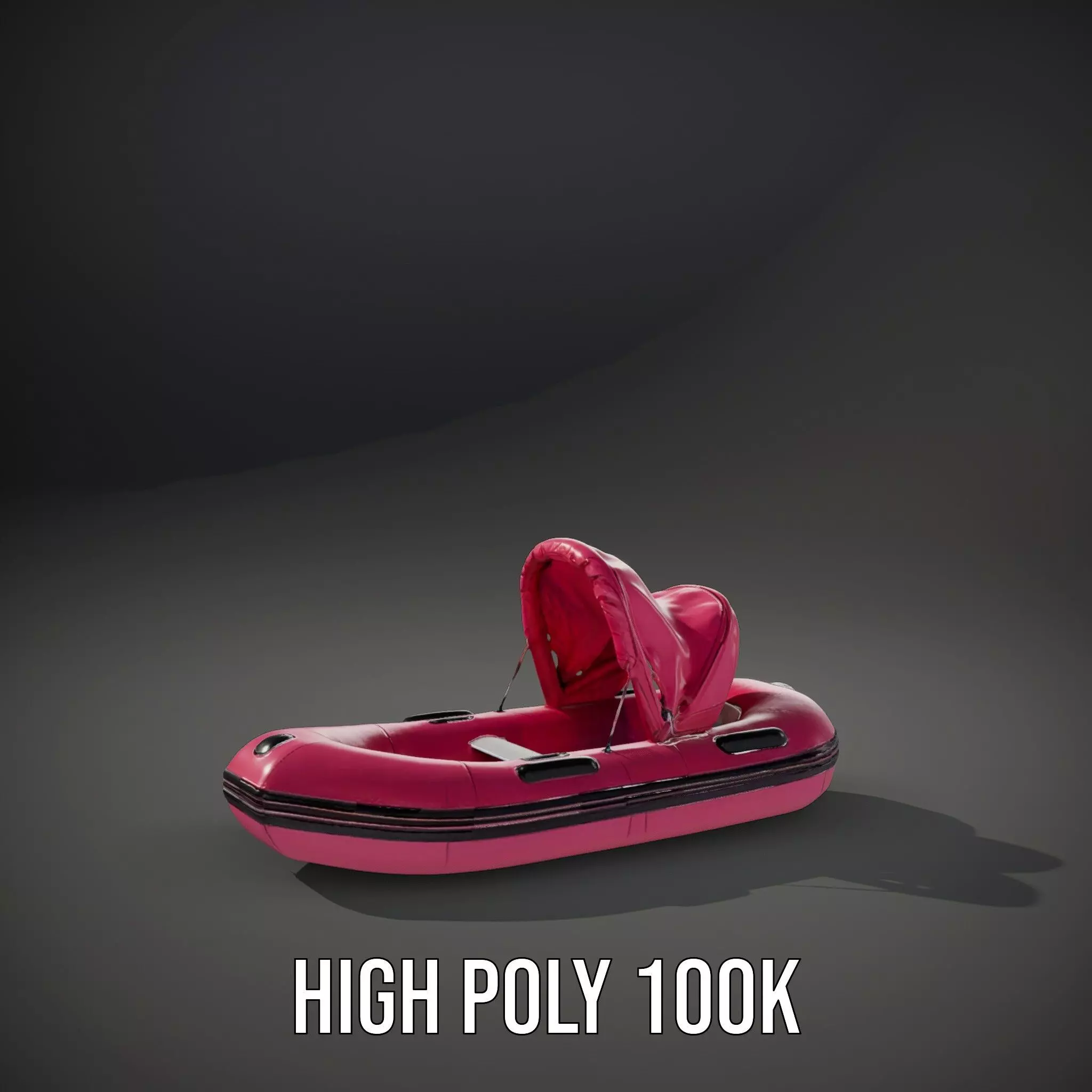 Pink Inflatable Boat model pack Low-poly 3D model_8