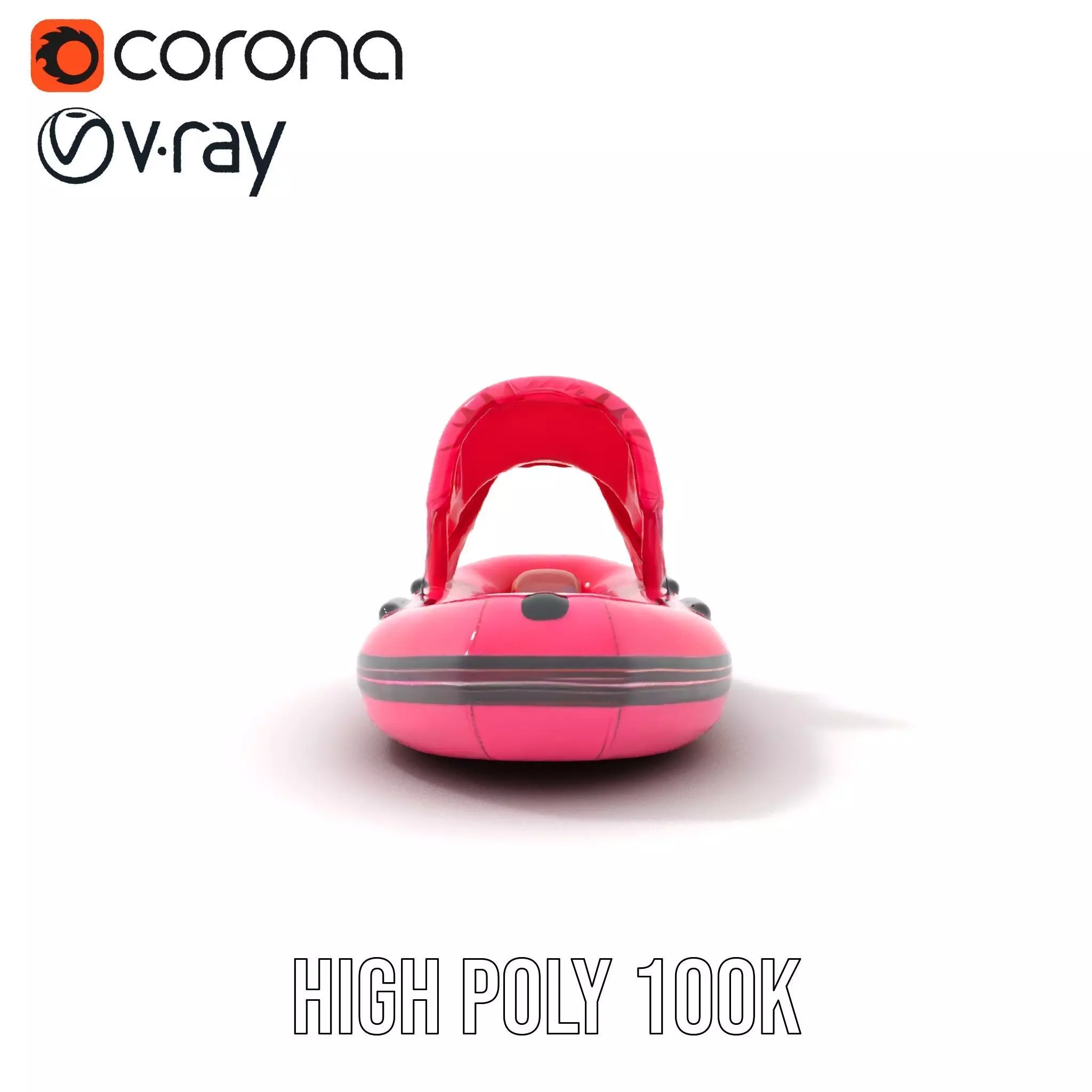 Pink Inflatable Boat model pack Low-poly 3D model_18