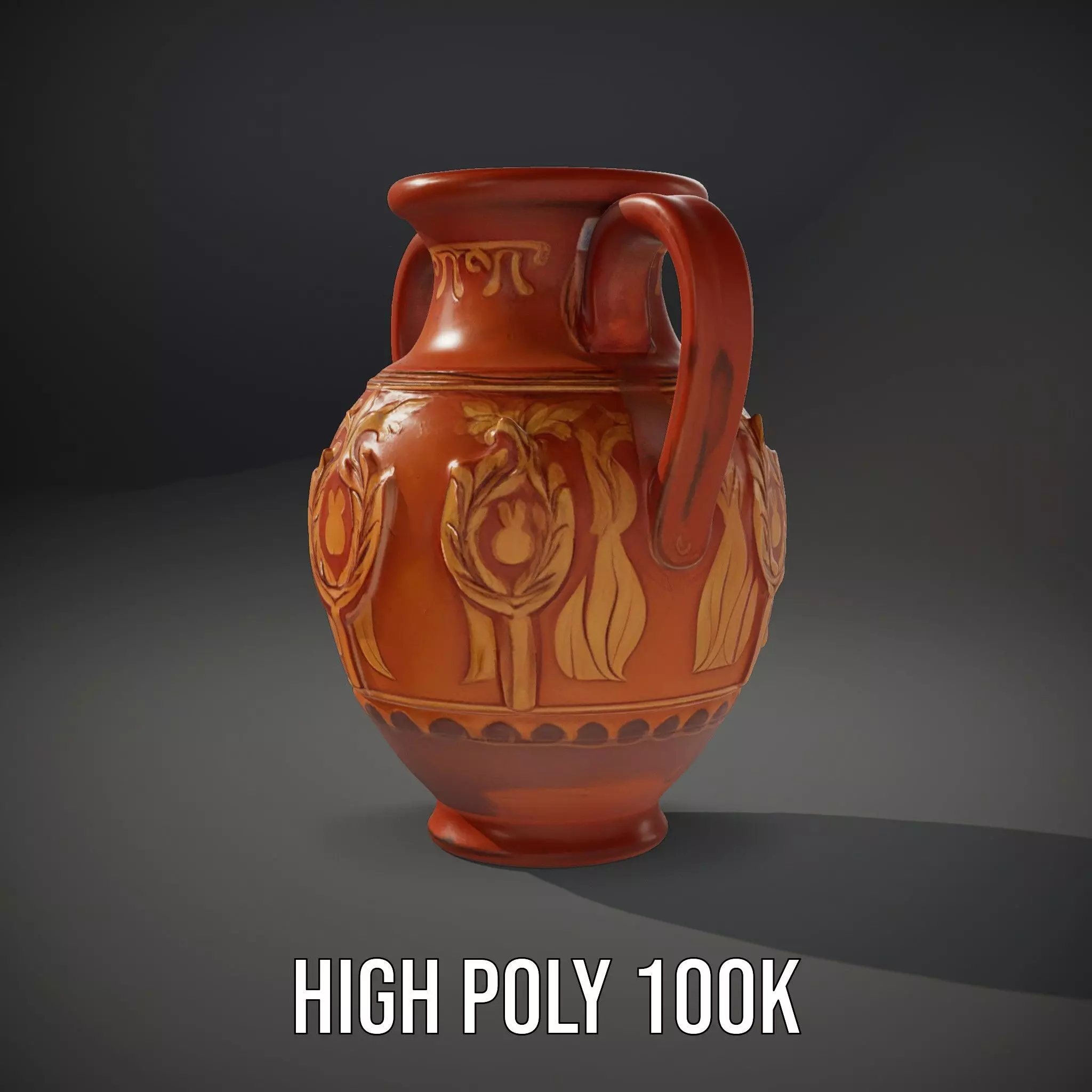 Terra Cotta Vase model pack Low-poly 3D model_8