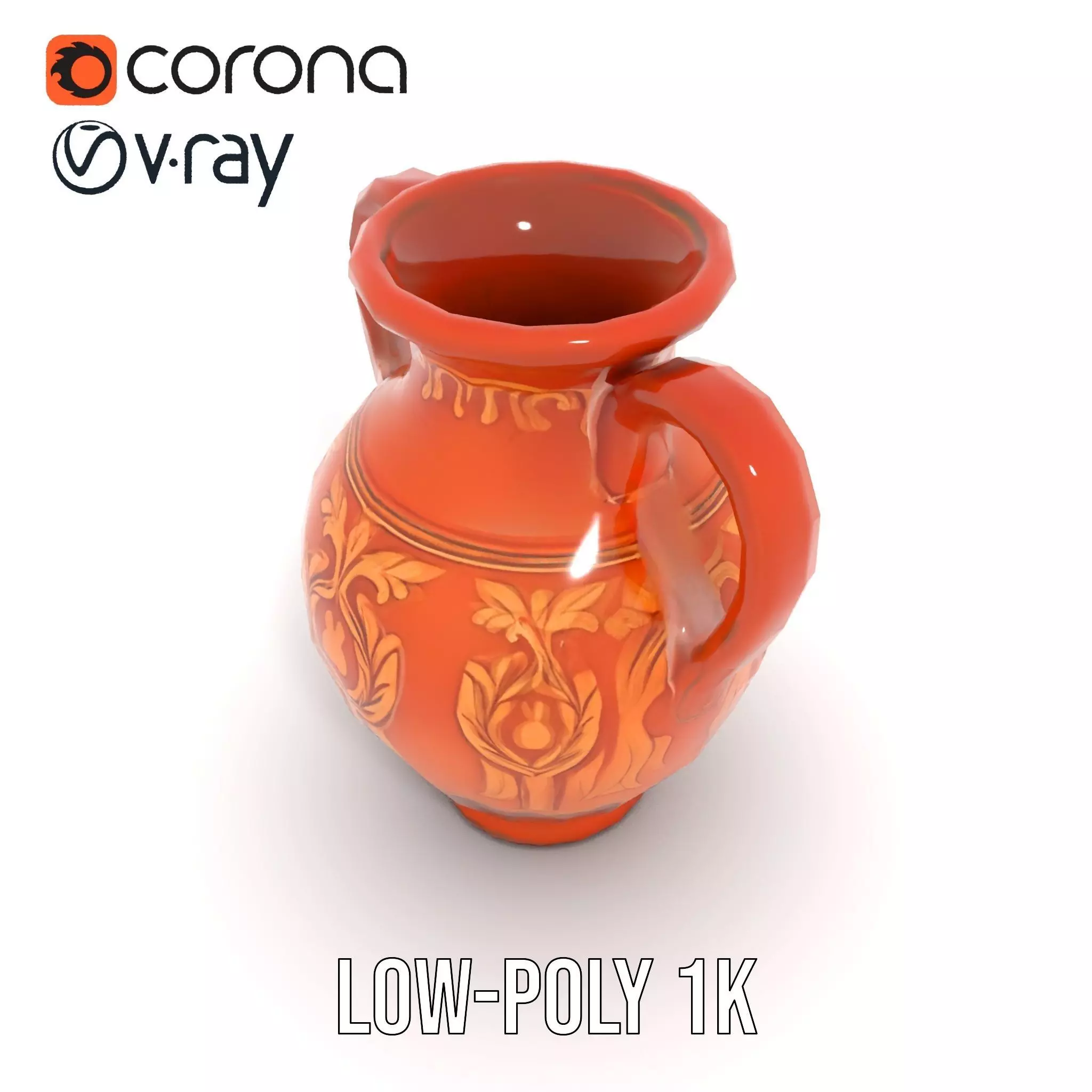 Terra Cotta Vase model pack Low-poly 3D model_12