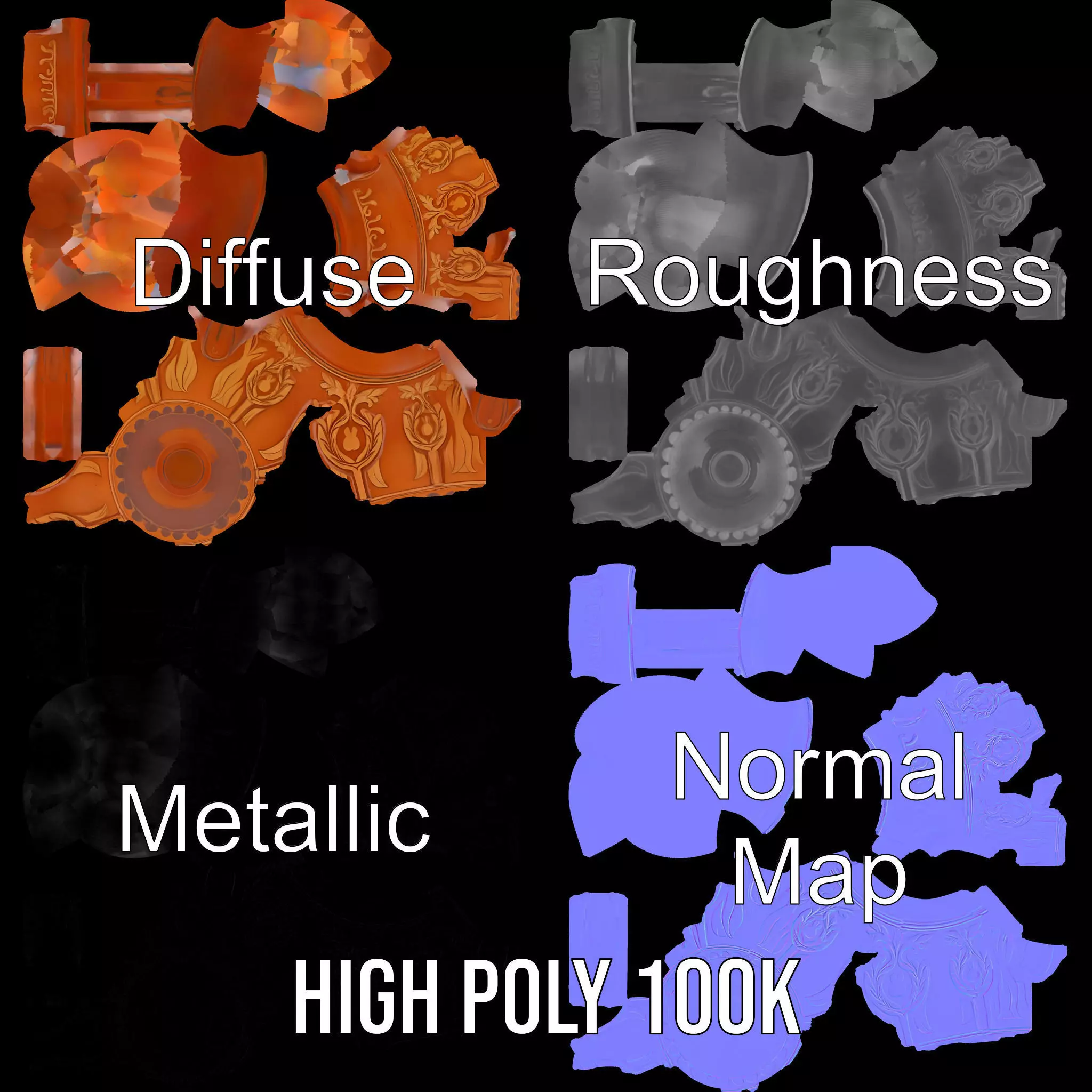 Terra Cotta Vase model pack Low-poly 3D model_3