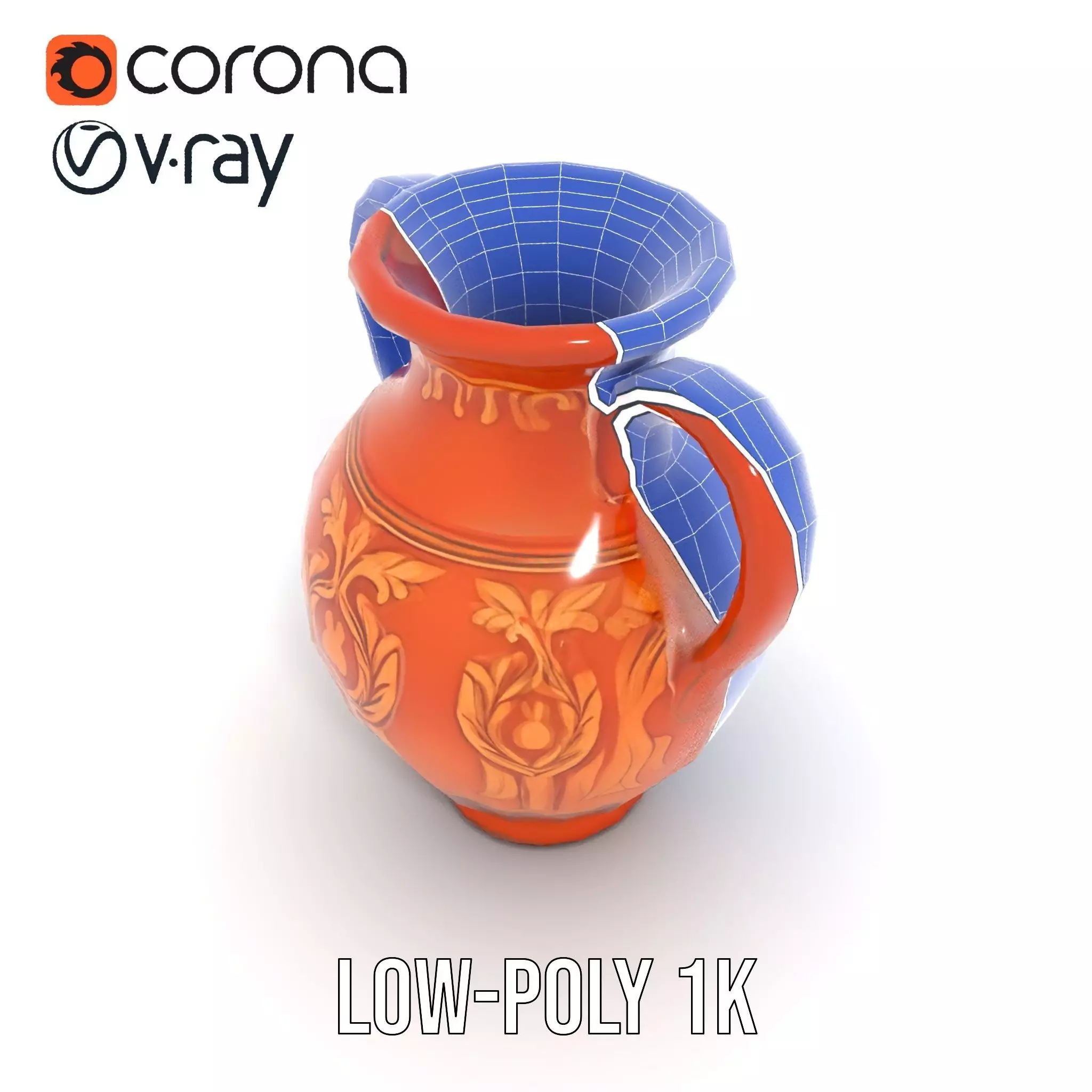 Terra Cotta Vase model pack Low-poly 3D model_25